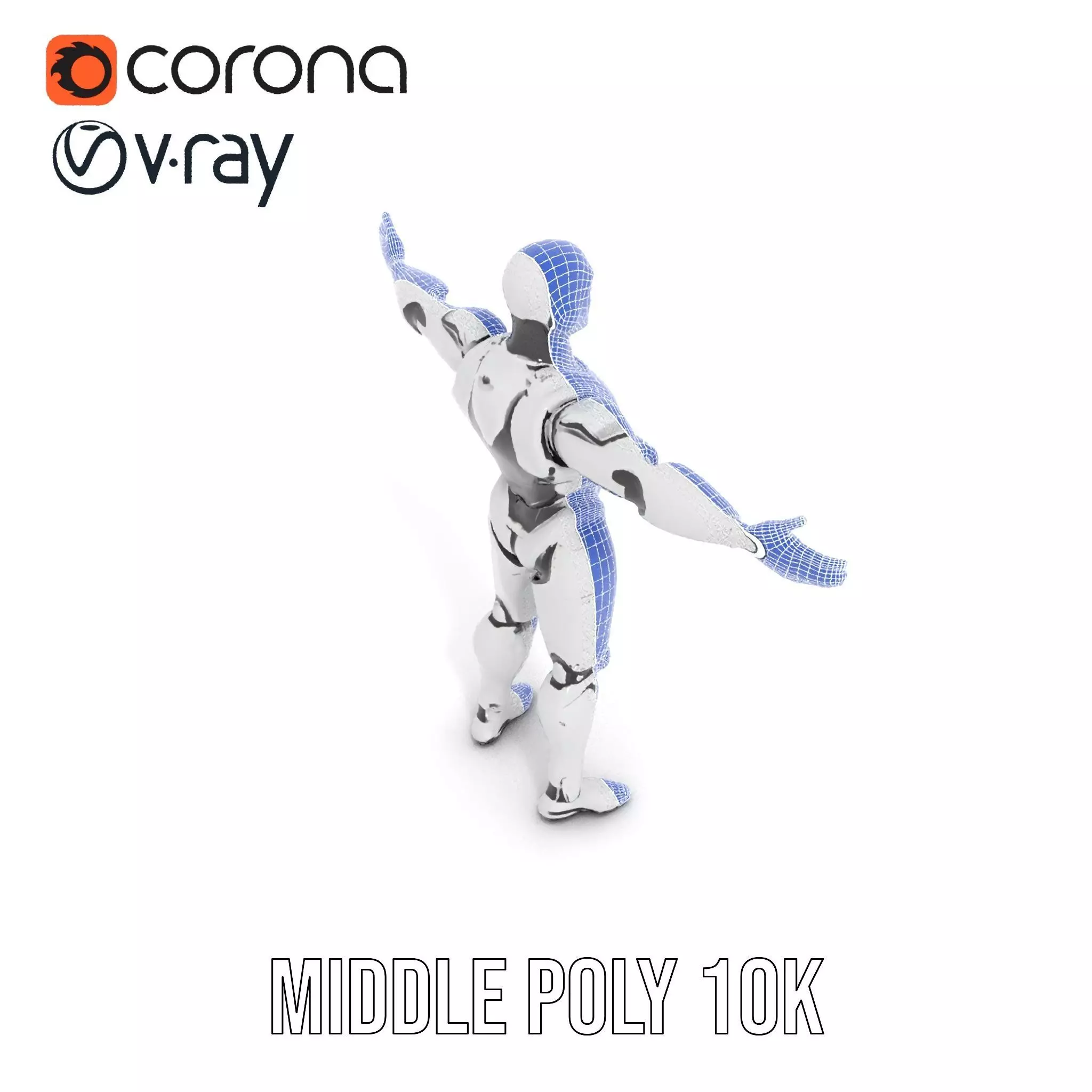 Futuristic Humanoid Robot Model Pack Low-poly 3D model_13