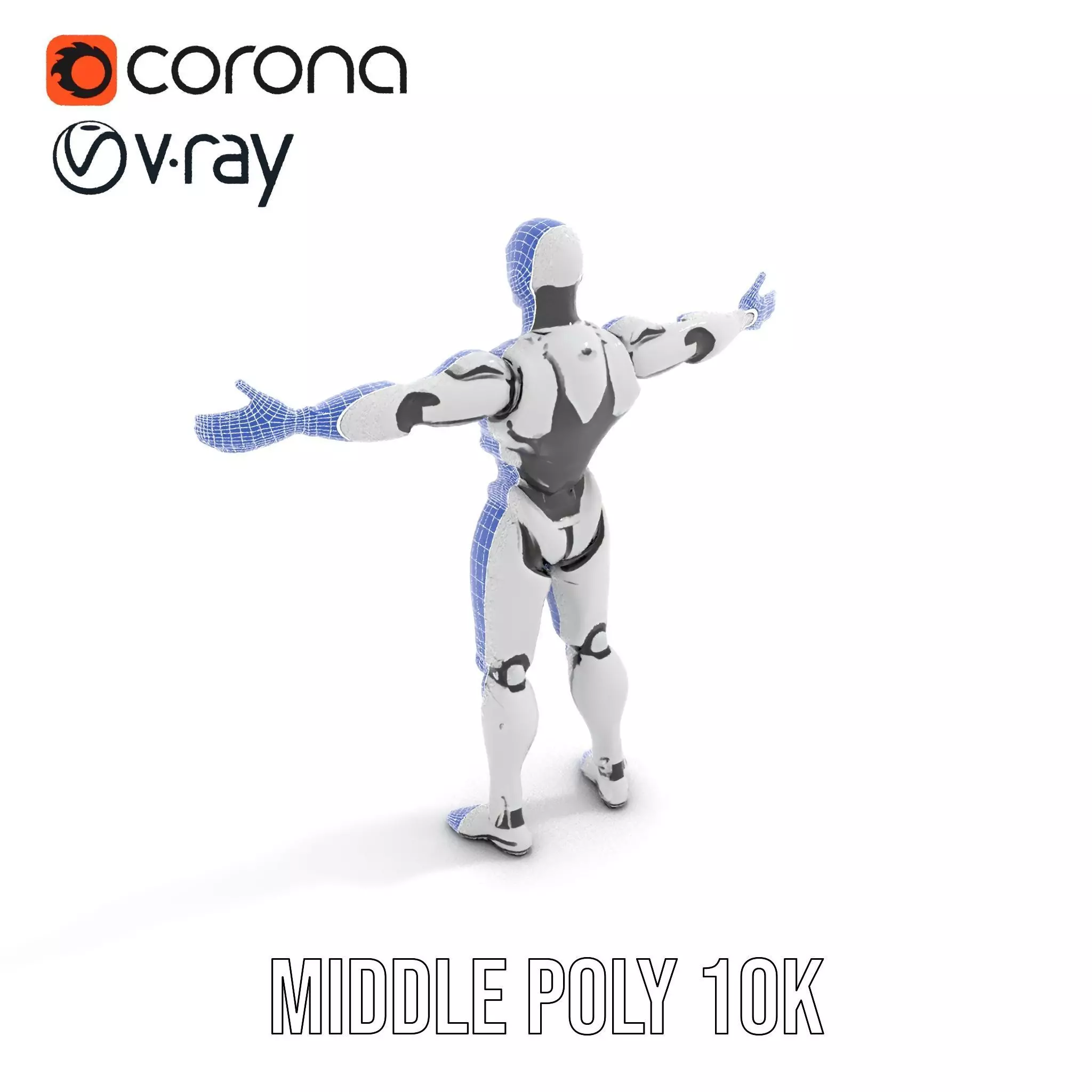 Futuristic Humanoid Robot Model Pack Low-poly 3D model_21