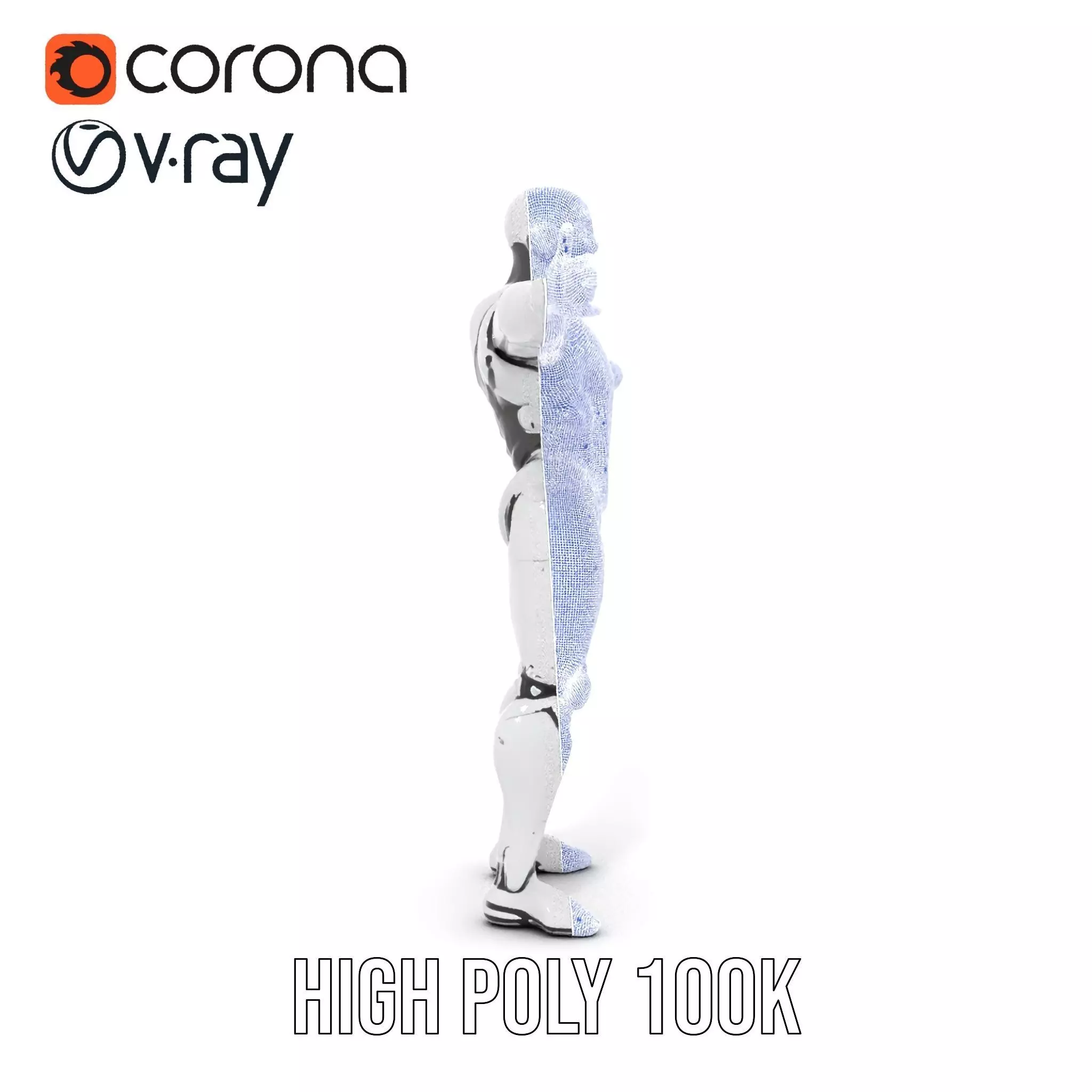 Futuristic Humanoid Robot Model Pack Low-poly 3D model_33