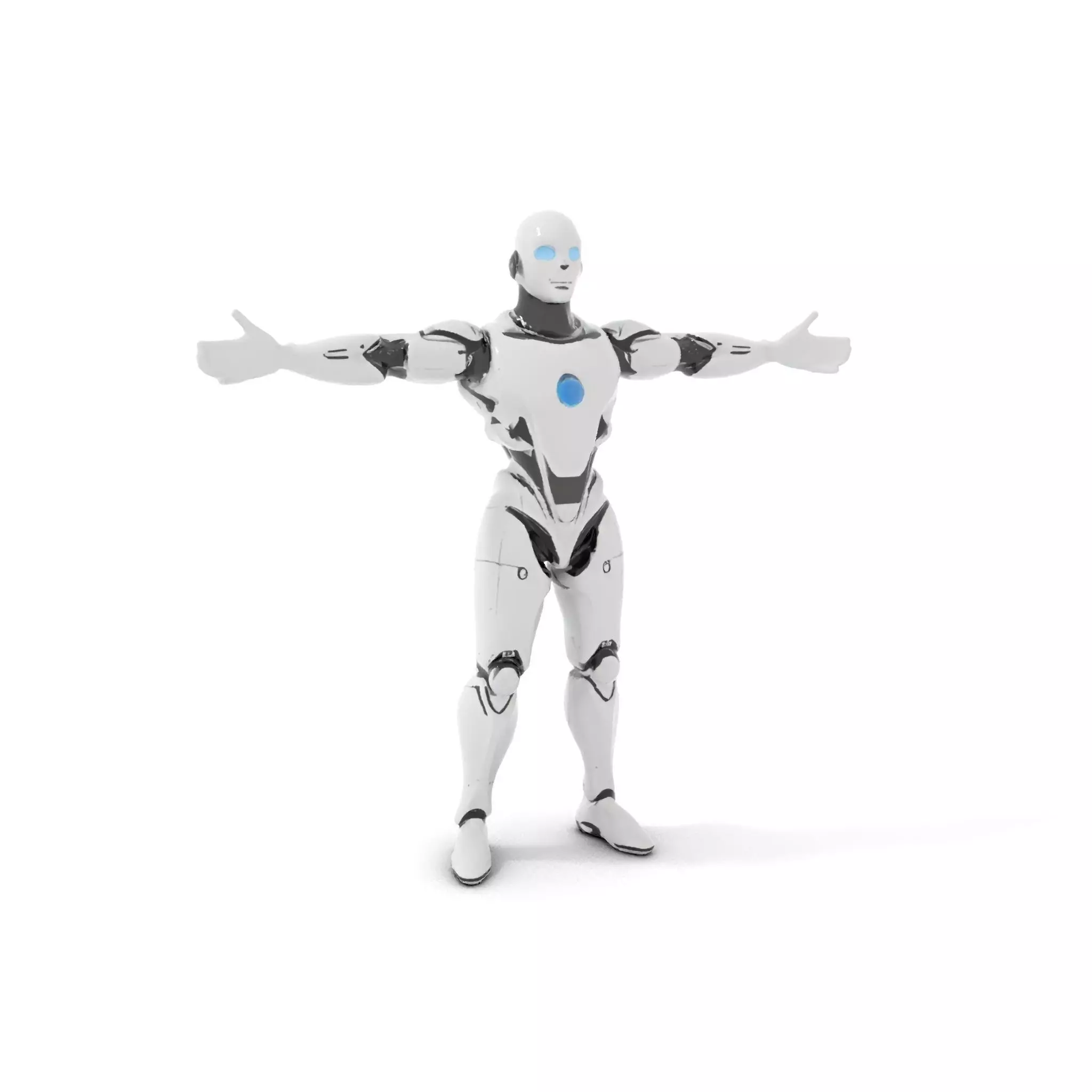 Futuristic Humanoid Robot Model Pack Low-poly 3D model_24