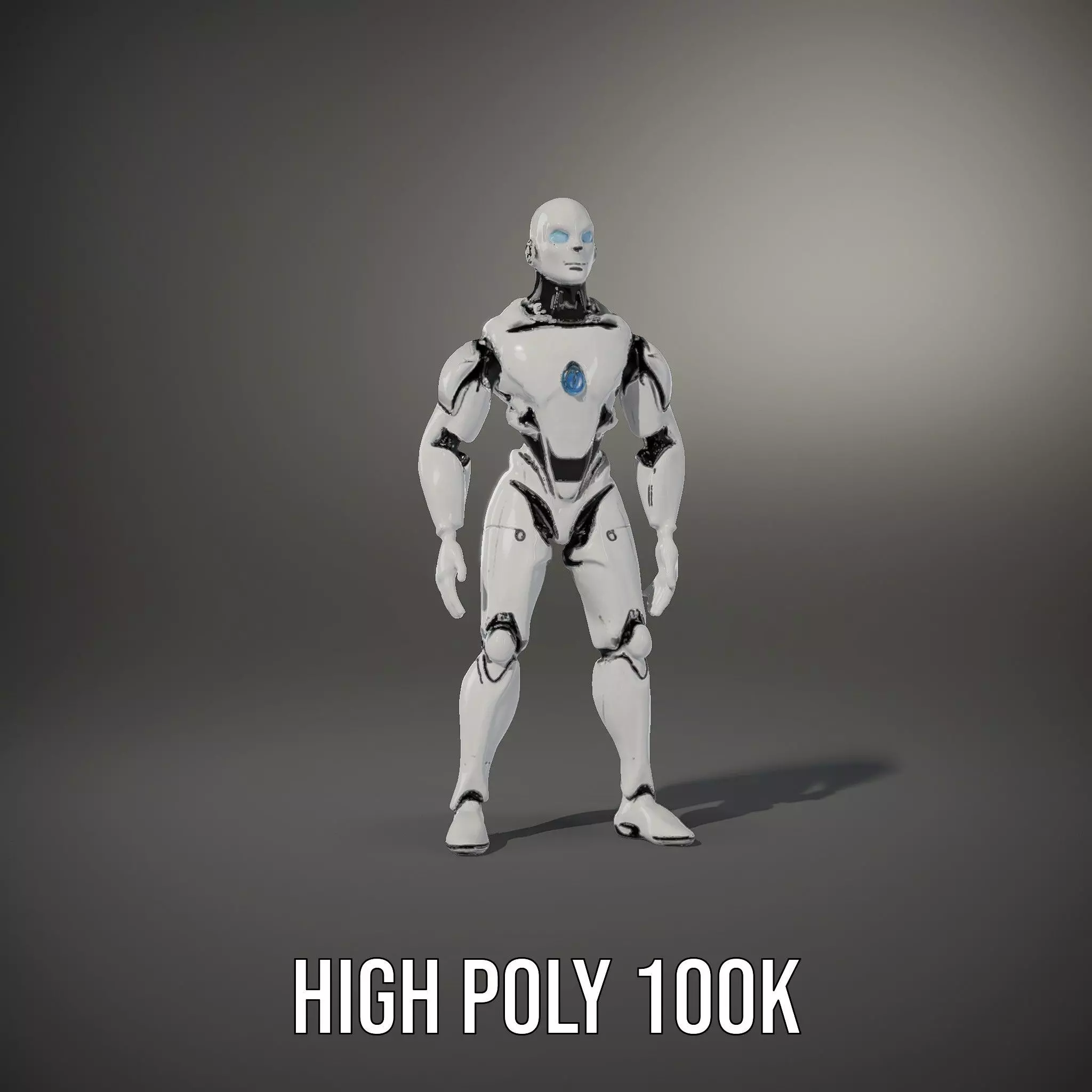 Futuristic Humanoid Robot Model Pack Low-poly 3D model_34