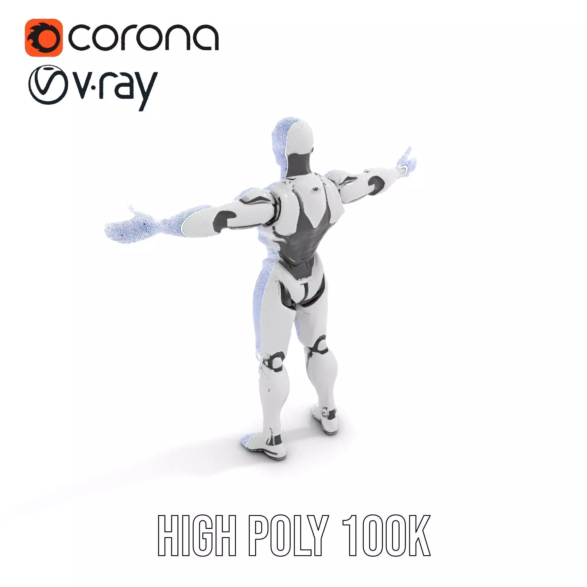 Futuristic Humanoid Robot Model Pack Low-poly 3D model_32