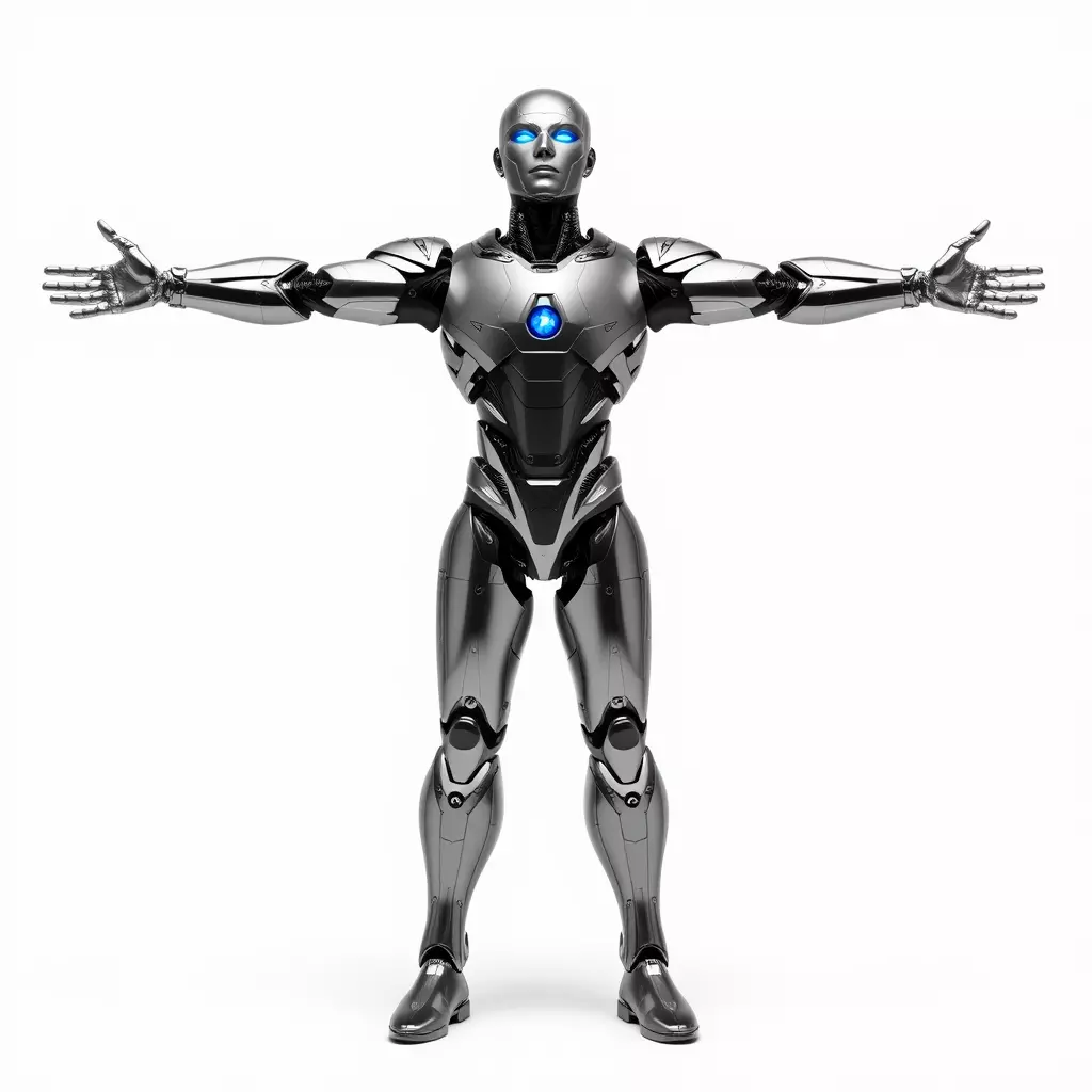 Futuristic Humanoid Robot Model Pack Low-poly 3D model_3