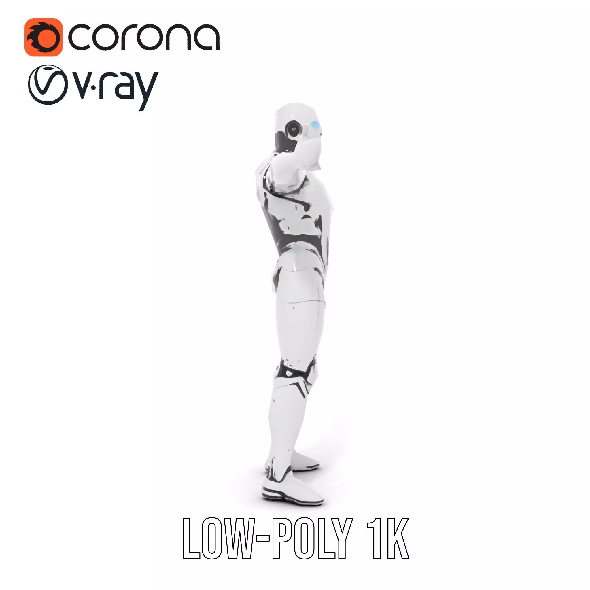 Futuristic Humanoid Robot Model Pack Low-poly 3D model_28