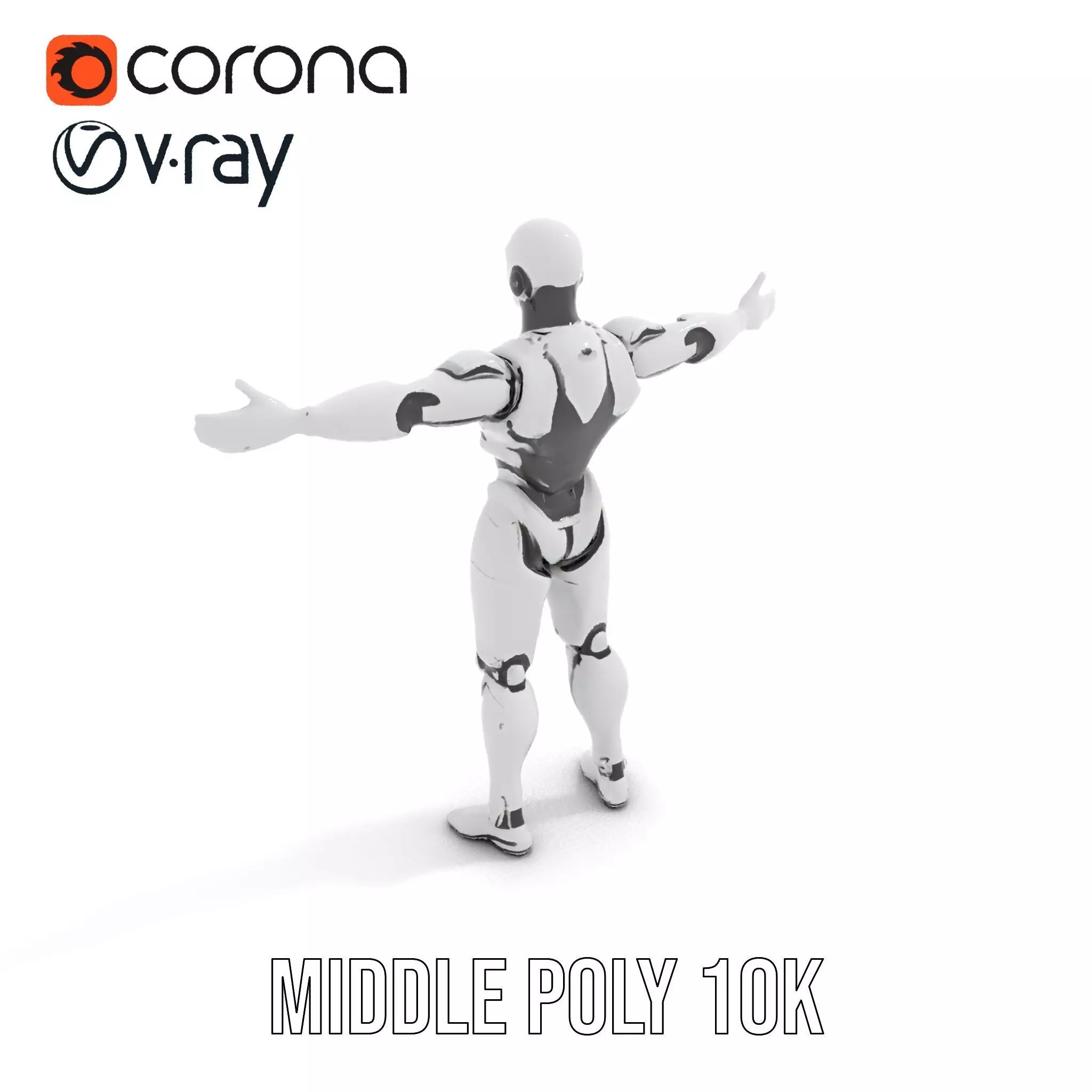 Futuristic Humanoid Robot Model Pack Low-poly 3D model_7