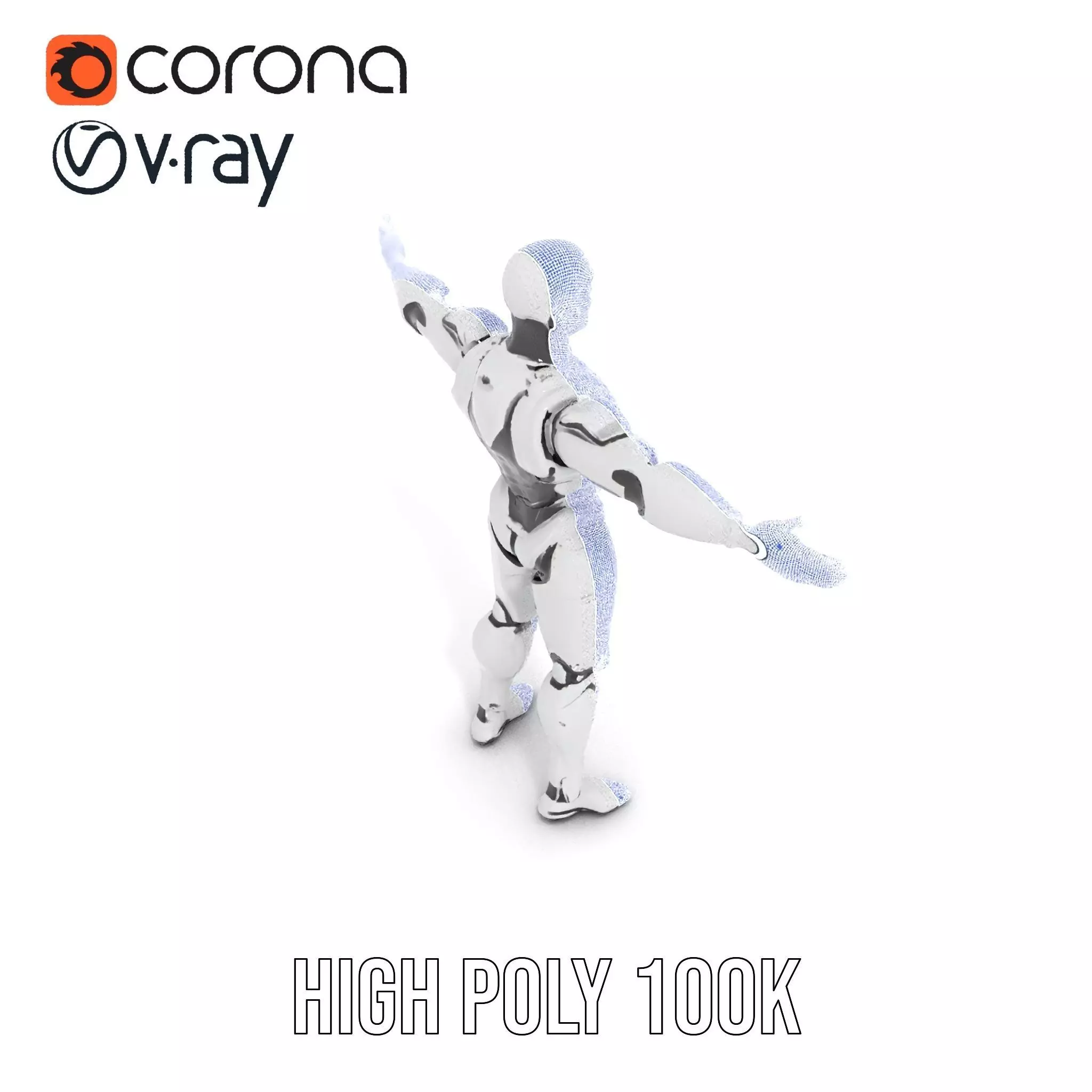 Futuristic Humanoid Robot Model Pack Low-poly 3D model_26