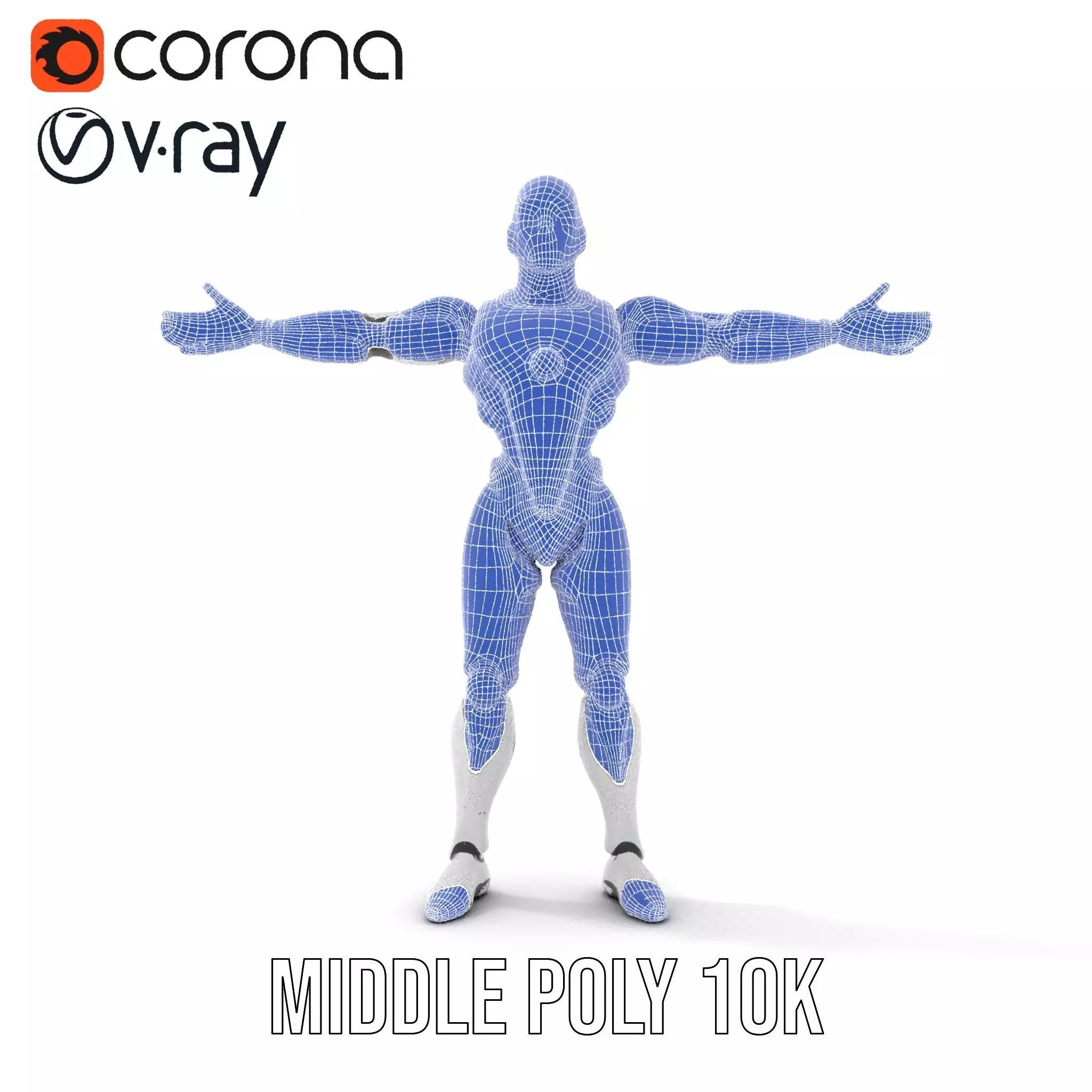 Futuristic Humanoid Robot Model Pack Low-poly 3D model_30
