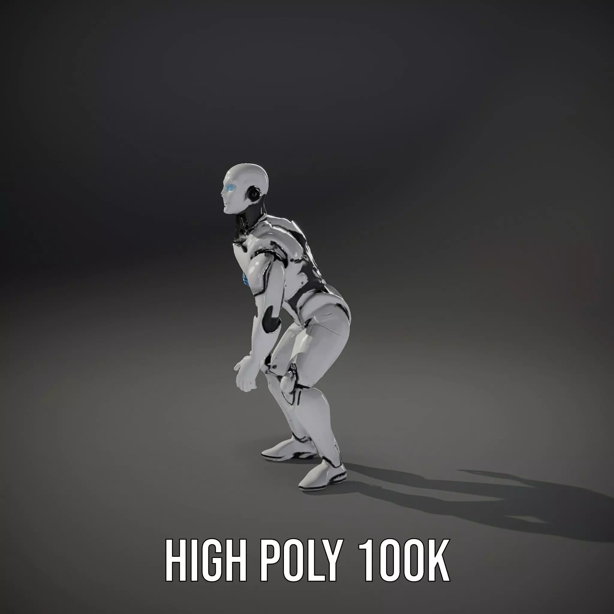 Futuristic Humanoid Robot Model Pack Low-poly 3D model_35