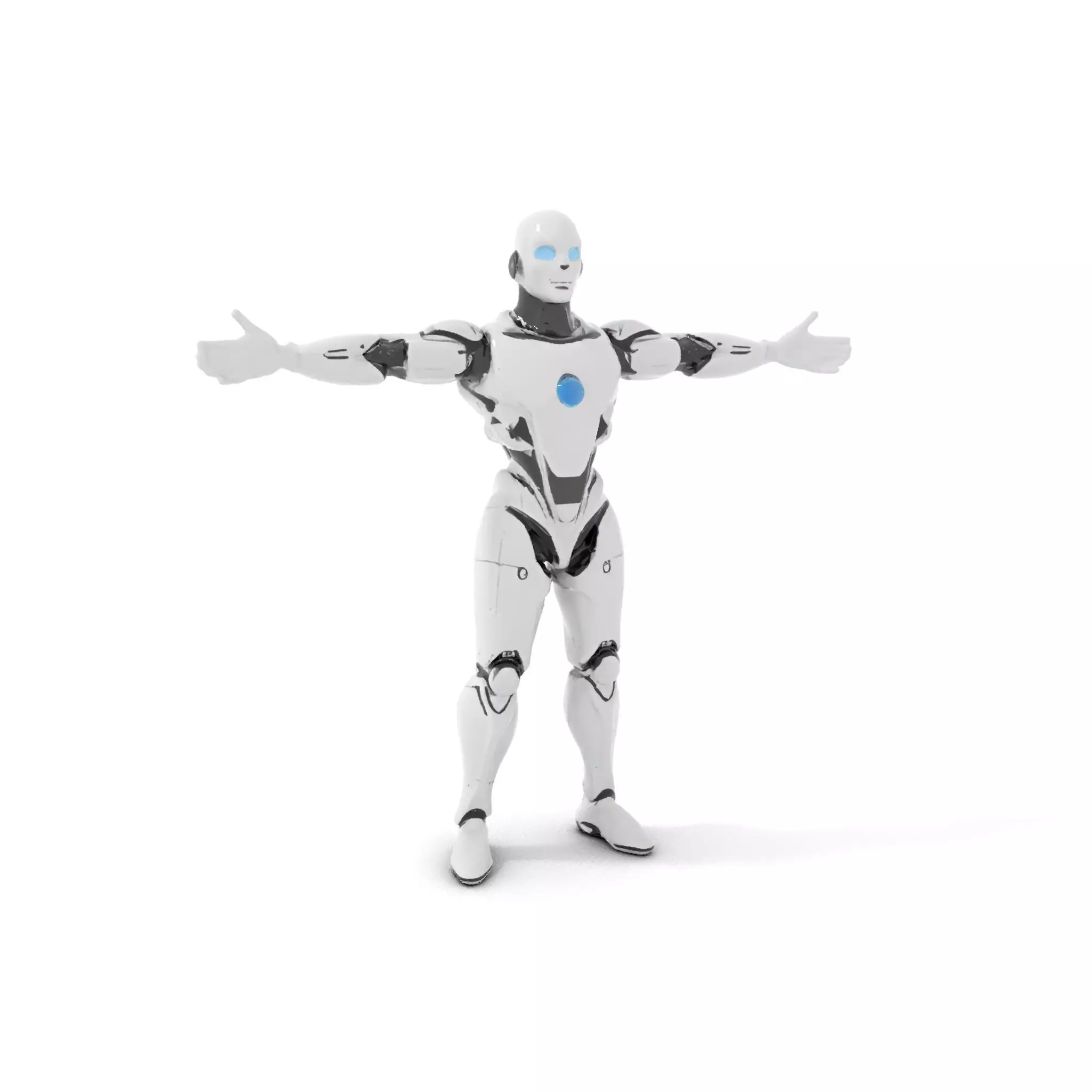 Futuristic Humanoid Robot Model Pack Low-poly 3D model_0