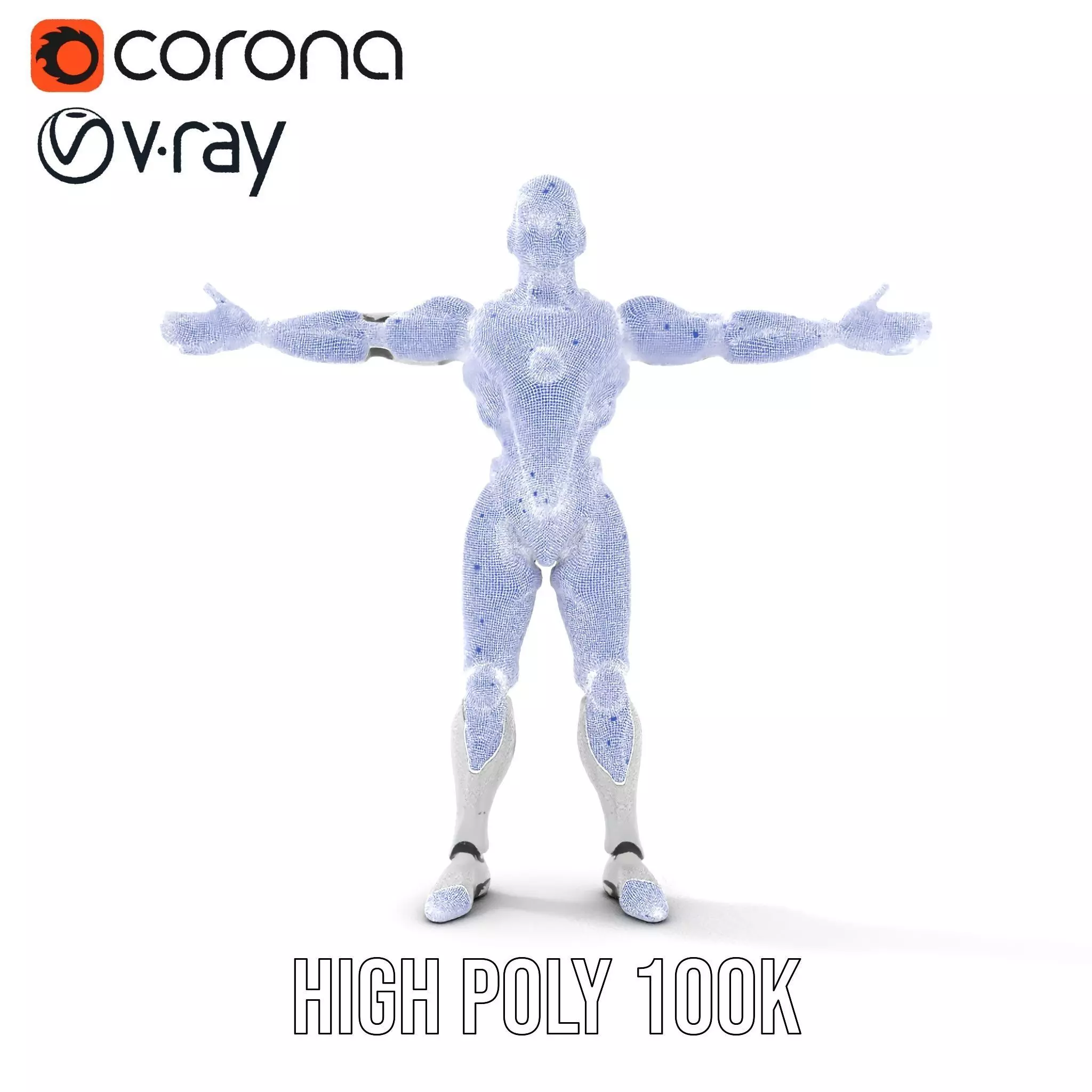 Futuristic Humanoid Robot Model Pack Low-poly 3D model_29