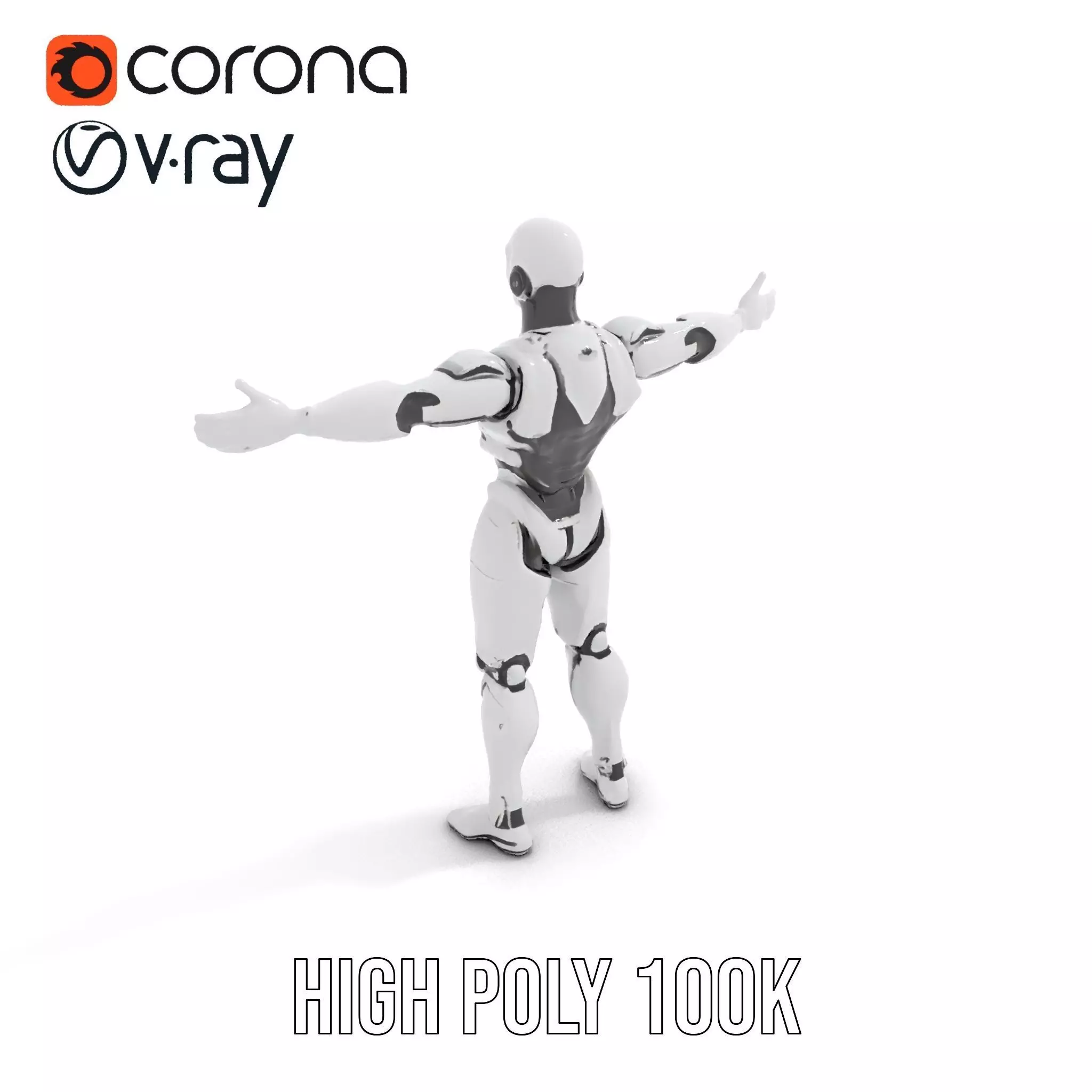 Futuristic Humanoid Robot Model Pack Low-poly 3D model_10