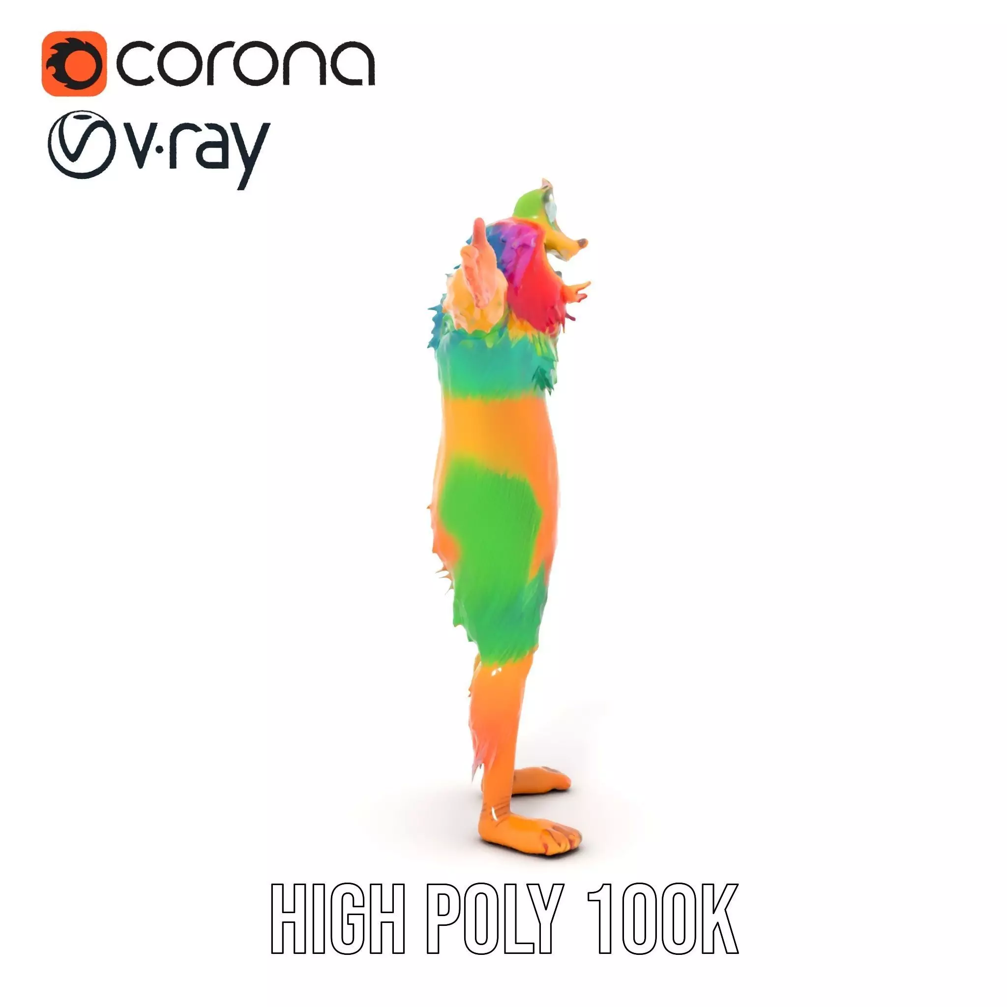 Colorful Furry Character Model Pack Low-poly 3D model_24