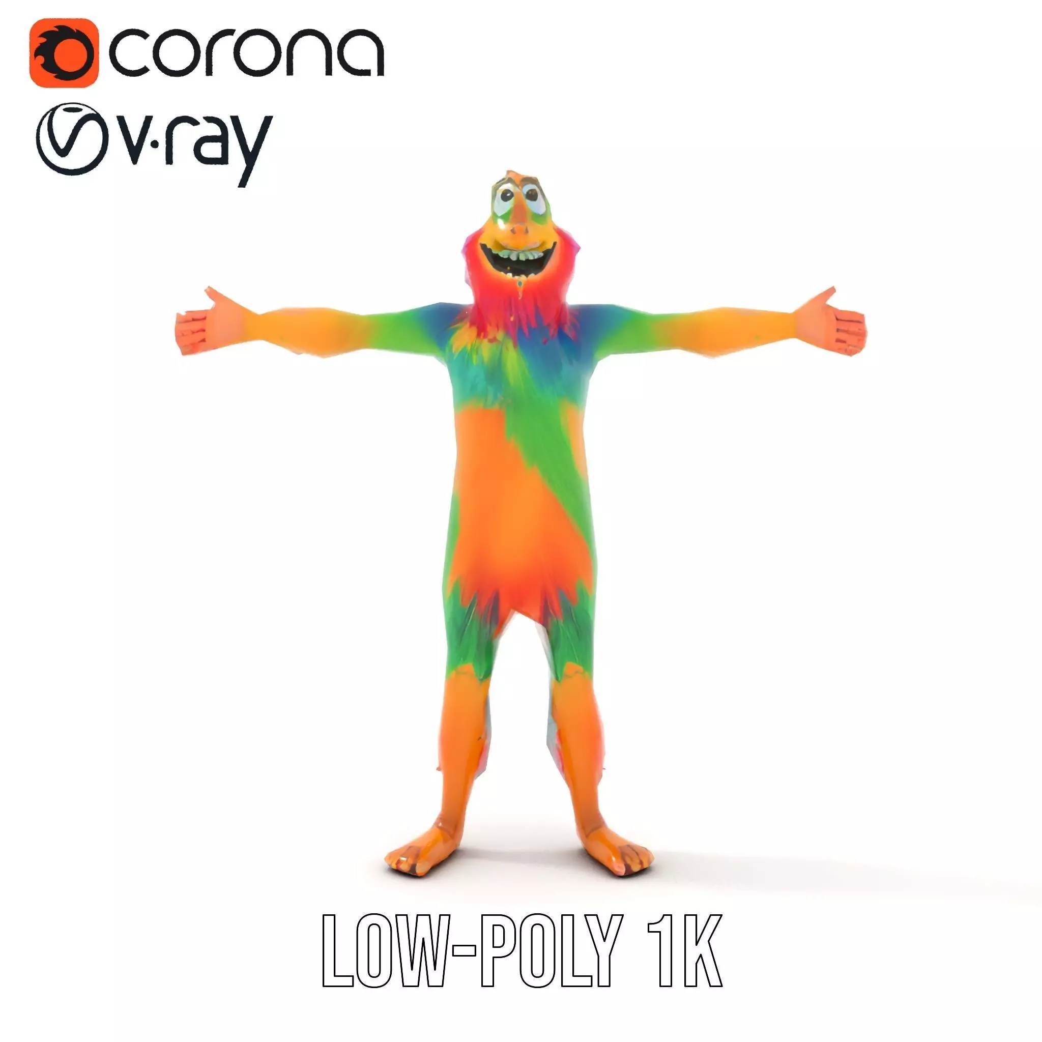 Colorful Furry Character Model Pack Low-poly 3D model_9