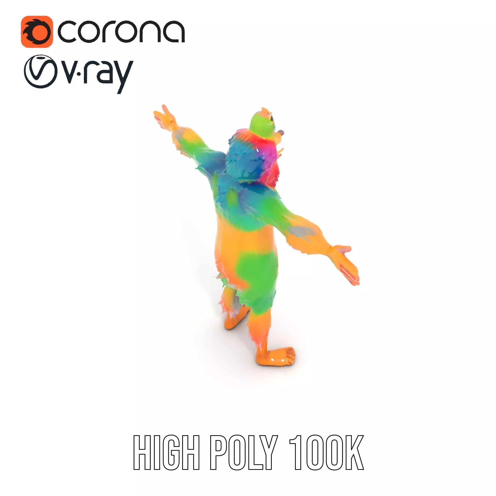 Colorful Furry Character Model Pack Low-poly 3D model_13