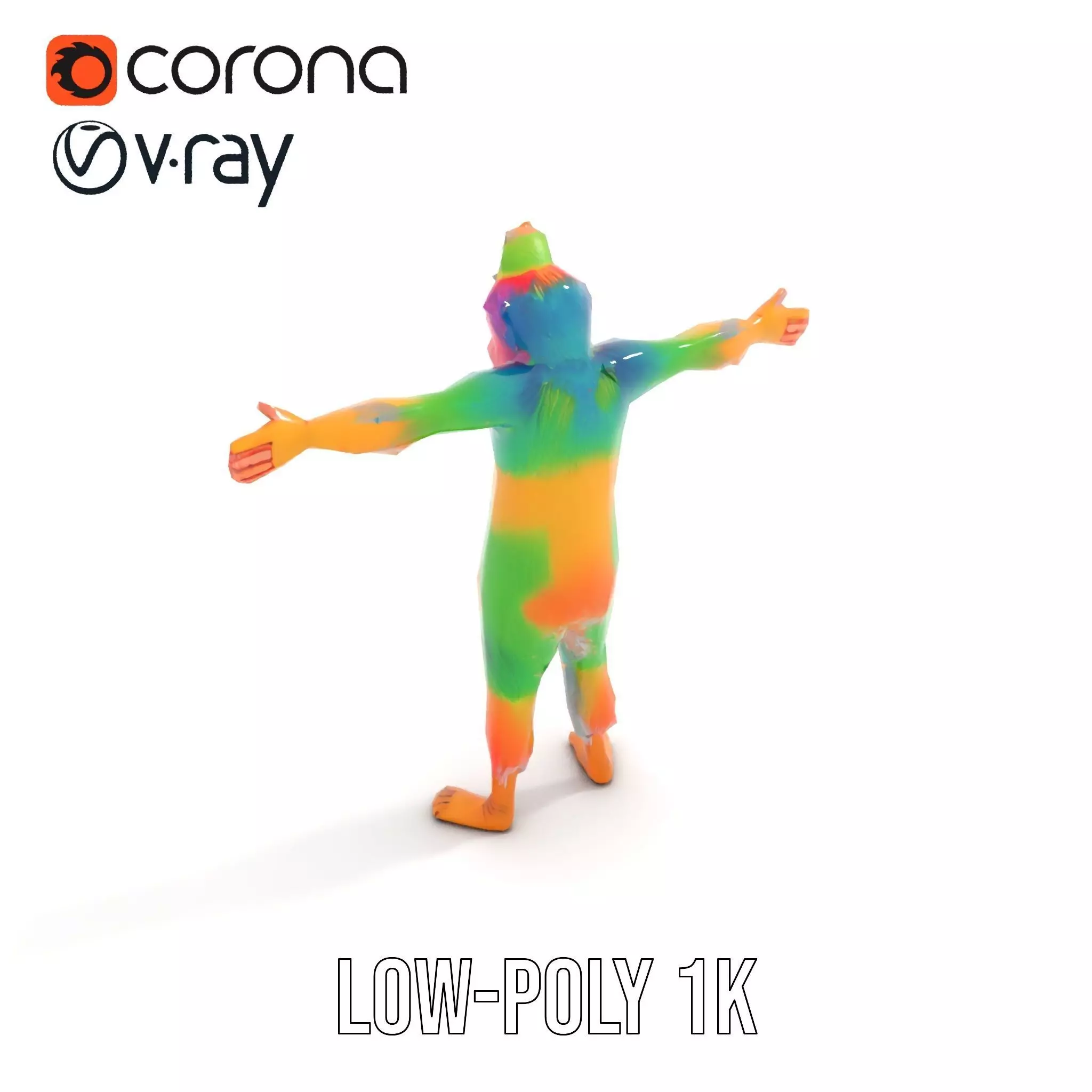 Colorful Furry Character Model Pack Low-poly 3D model_8