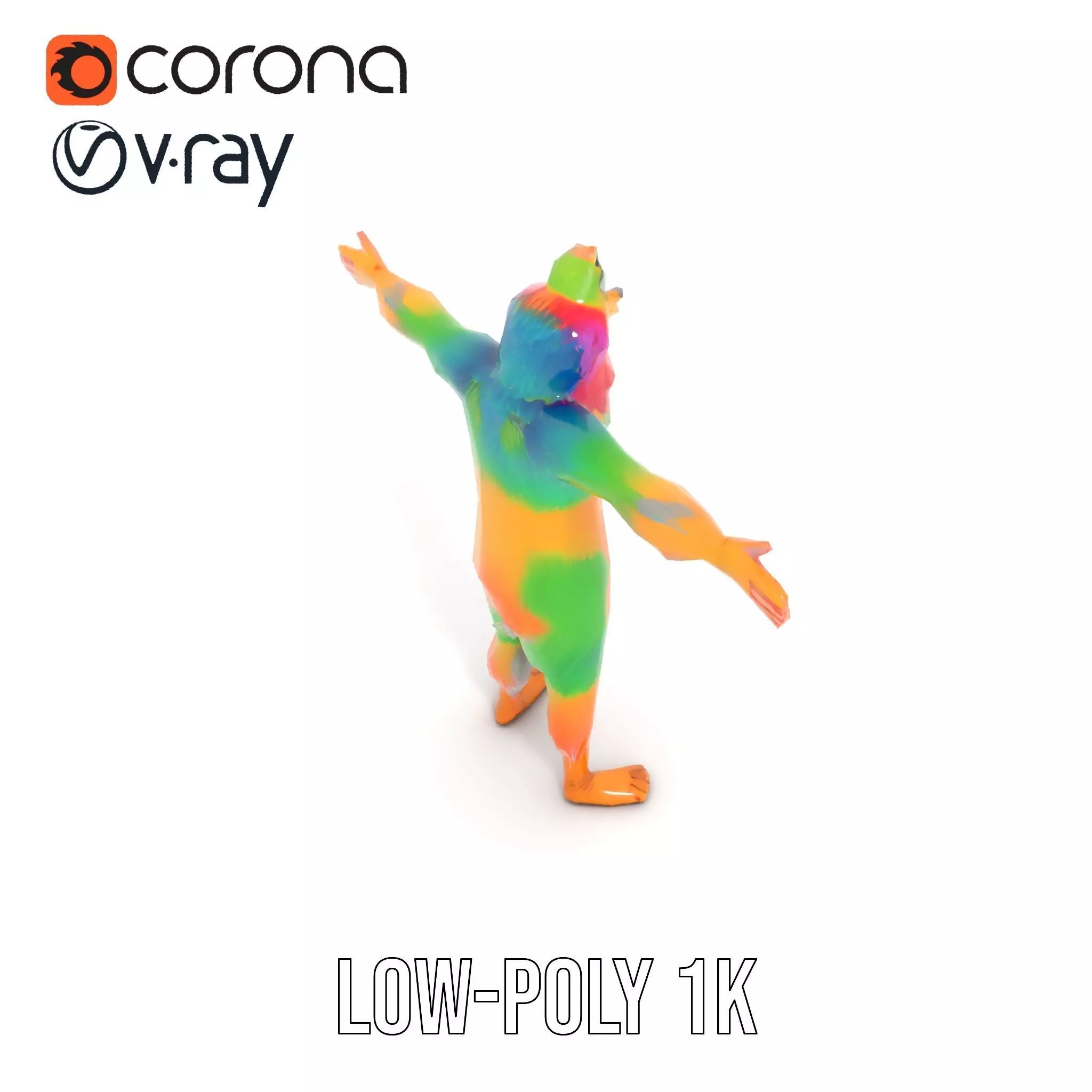 Colorful Furry Character Model Pack Low-poly 3D model_17