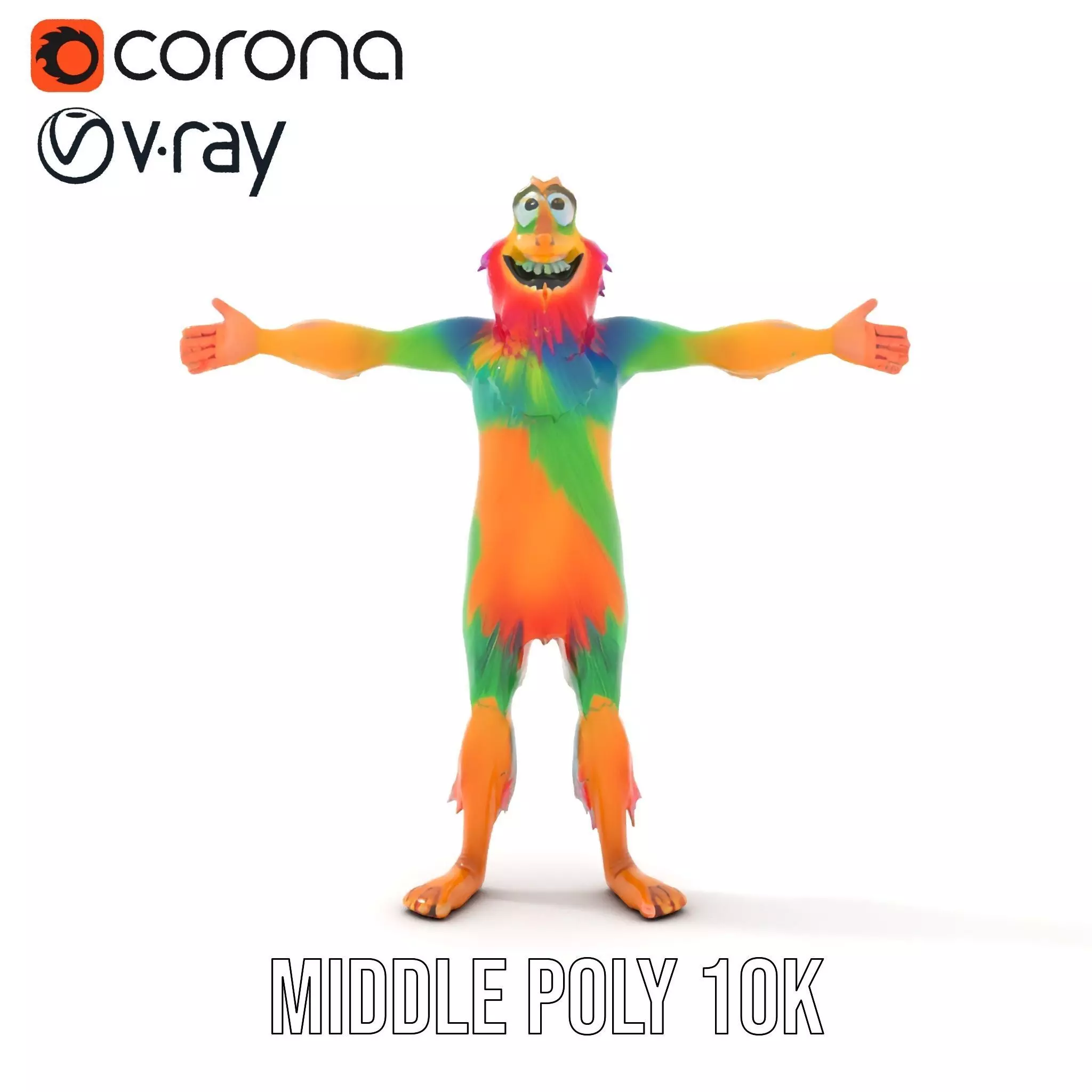 Colorful Furry Character Model Pack Low-poly 3D model_11