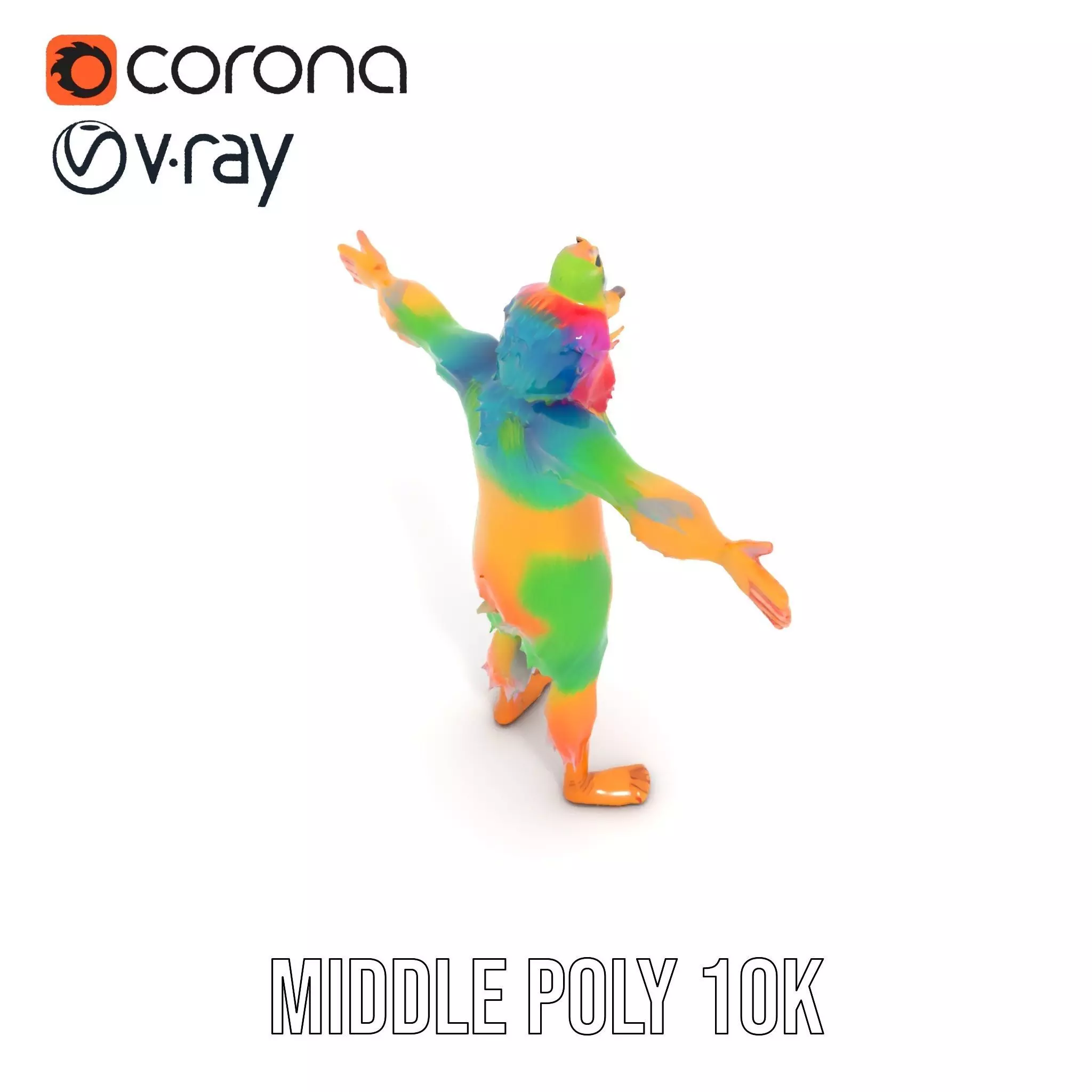 Colorful Furry Character Model Pack Low-poly 3D model_14