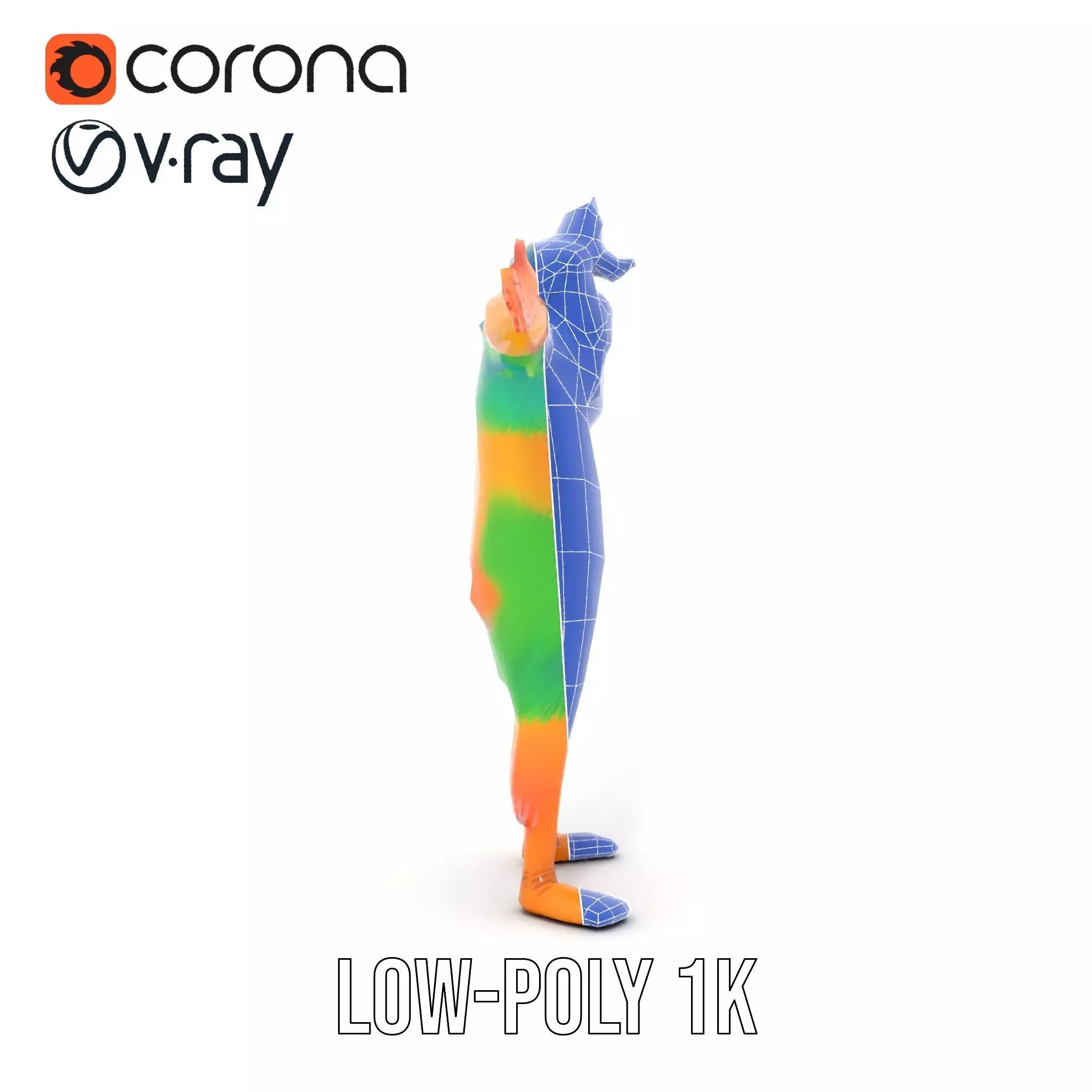 Colorful Furry Character Model Pack Low-poly 3D model_32