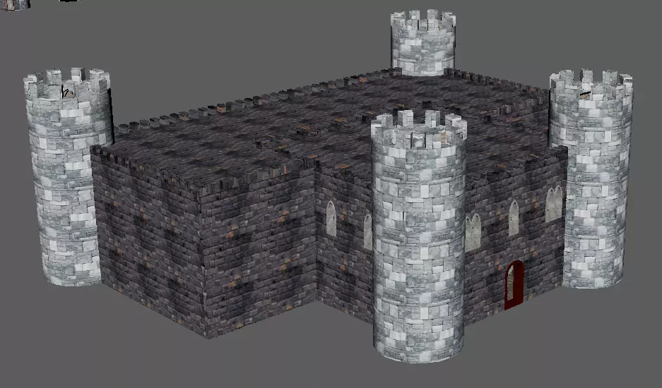 Medieval castle 3D model_0