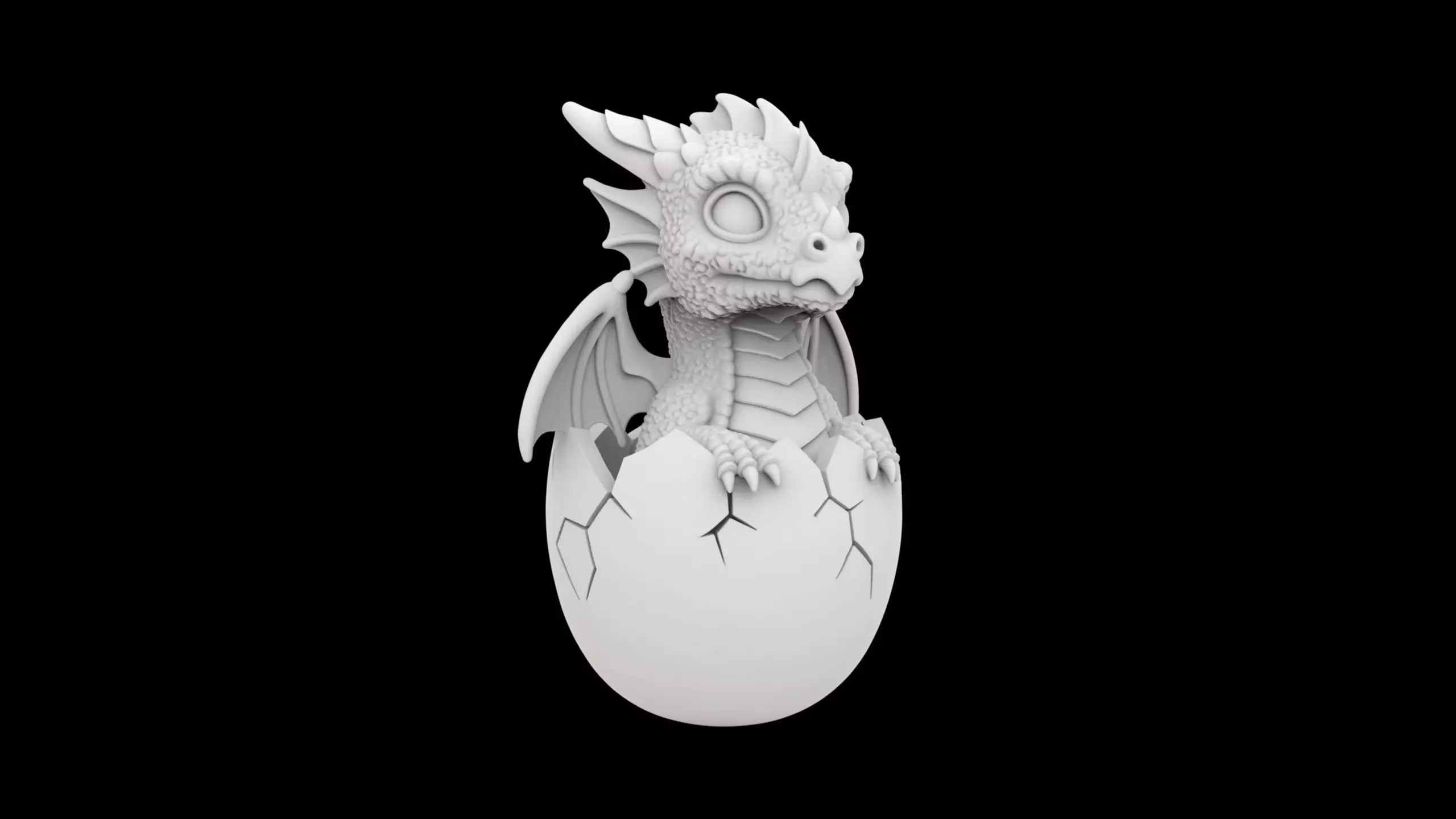 Baby Dragon Hatching from Egg 3D print model