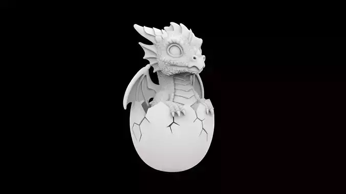 Baby Dragon Hatching from Egg