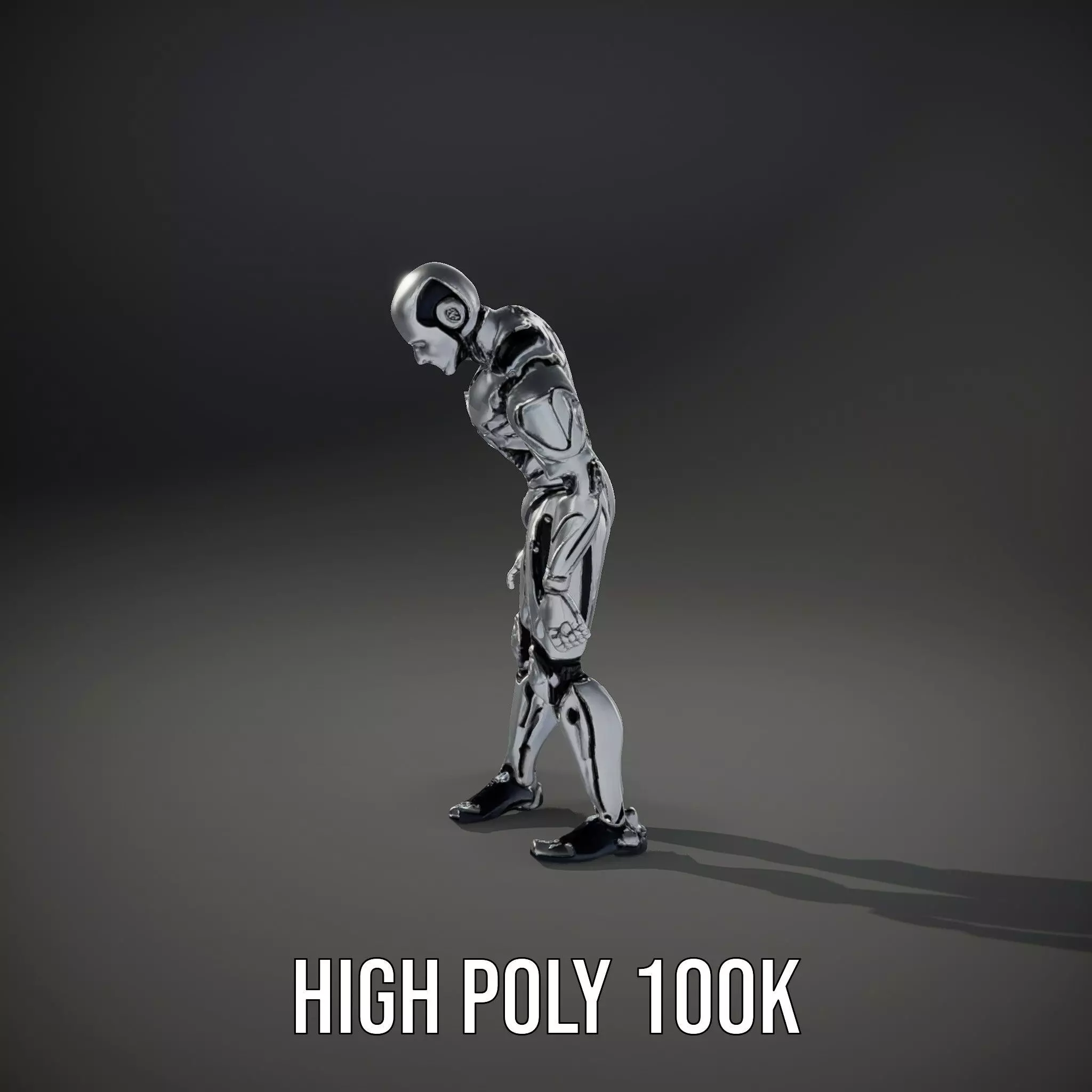 Futuristic Robot Model Pack with Adjustable Levels of Detail Low-poly 3D model_18