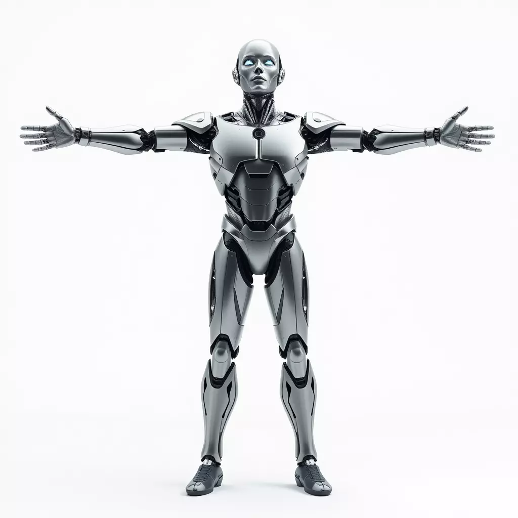 Futuristic Robot Model Pack with Adjustable Levels of Detail Low-poly 3D model_3
