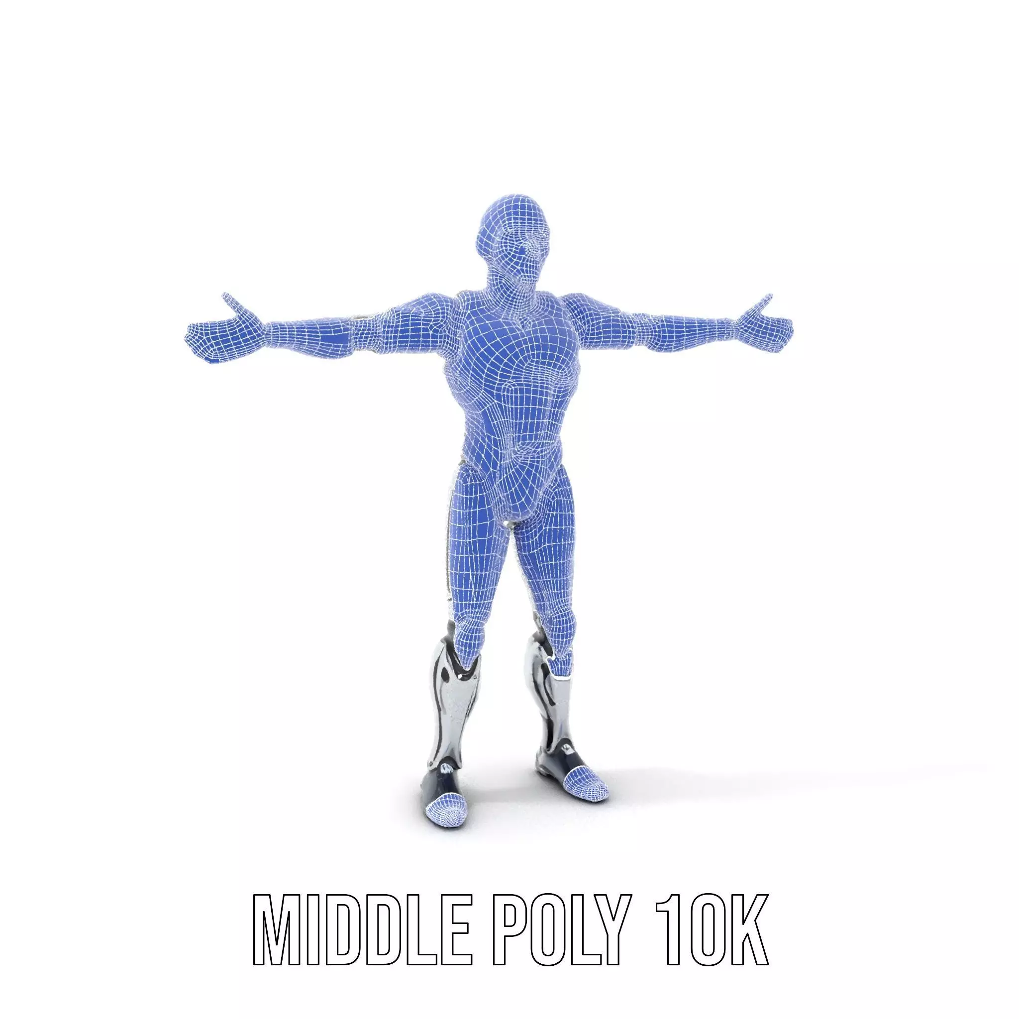 Futuristic Robot Model Pack with Adjustable Levels of Detail Low-poly 3D model_25