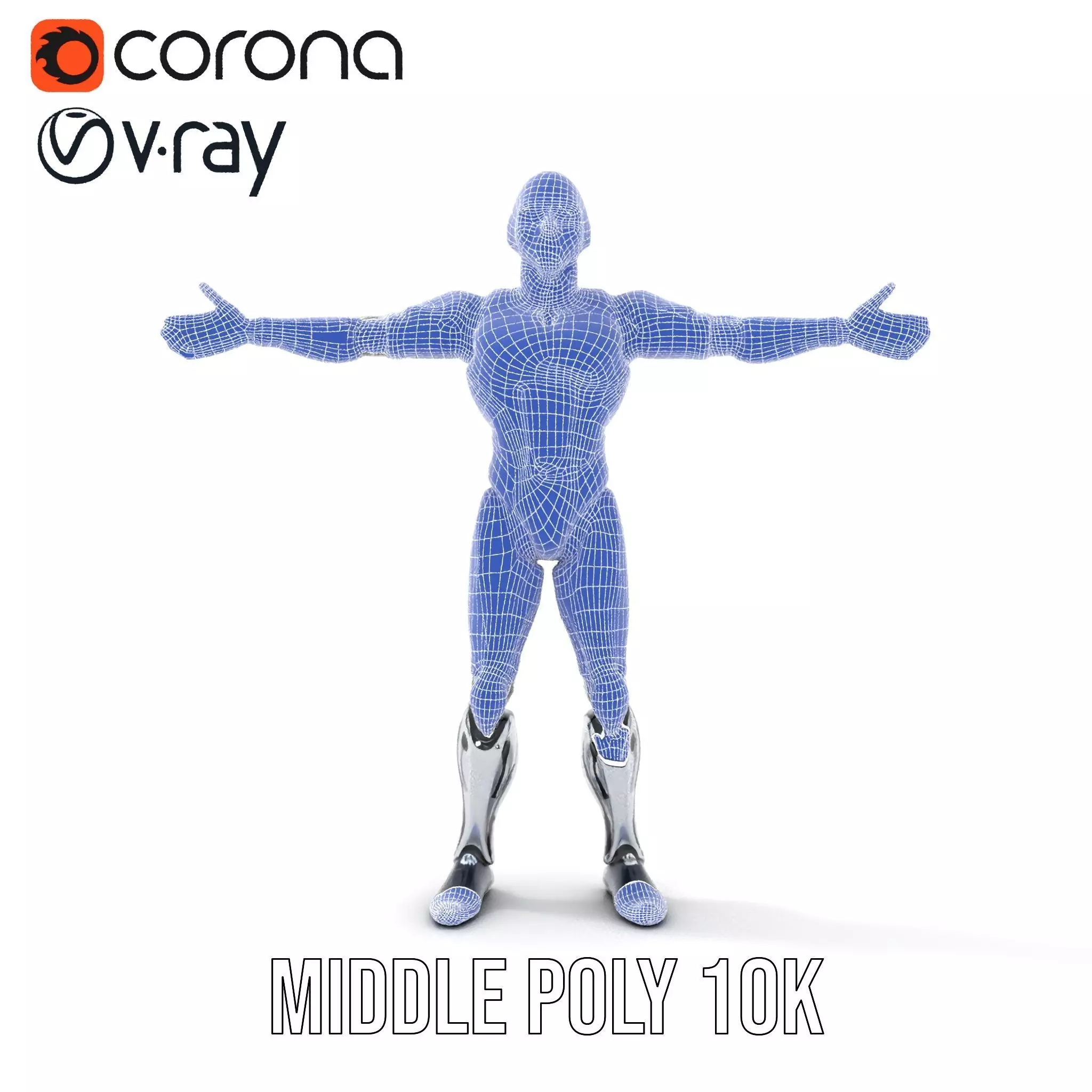 Futuristic Robot Model Pack with Adjustable Levels of Detail Low-poly 3D model_14