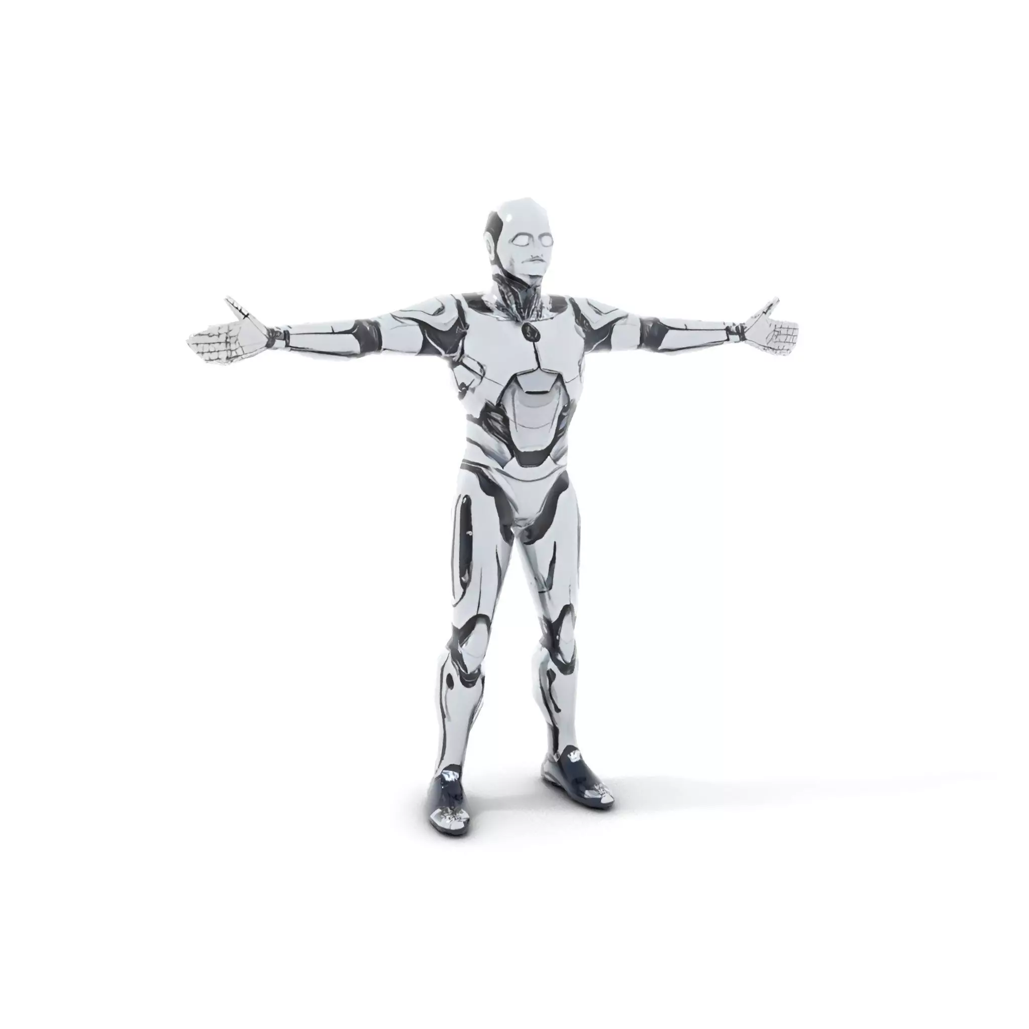 Futuristic Robot Model Pack with Adjustable Levels of Detail Low-poly 3D model_32