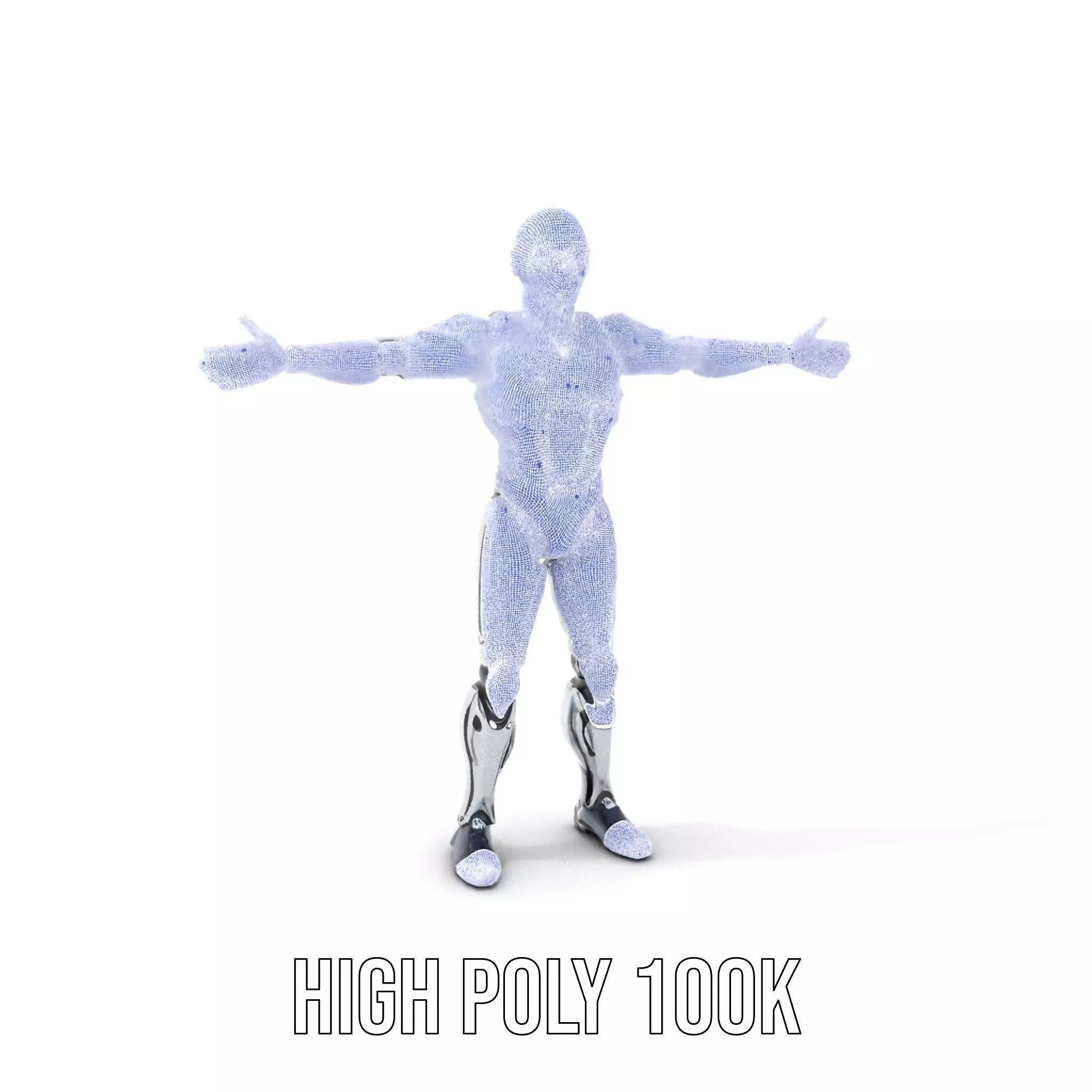 Futuristic Robot Model Pack with Adjustable Levels of Detail Low-poly 3D model_5