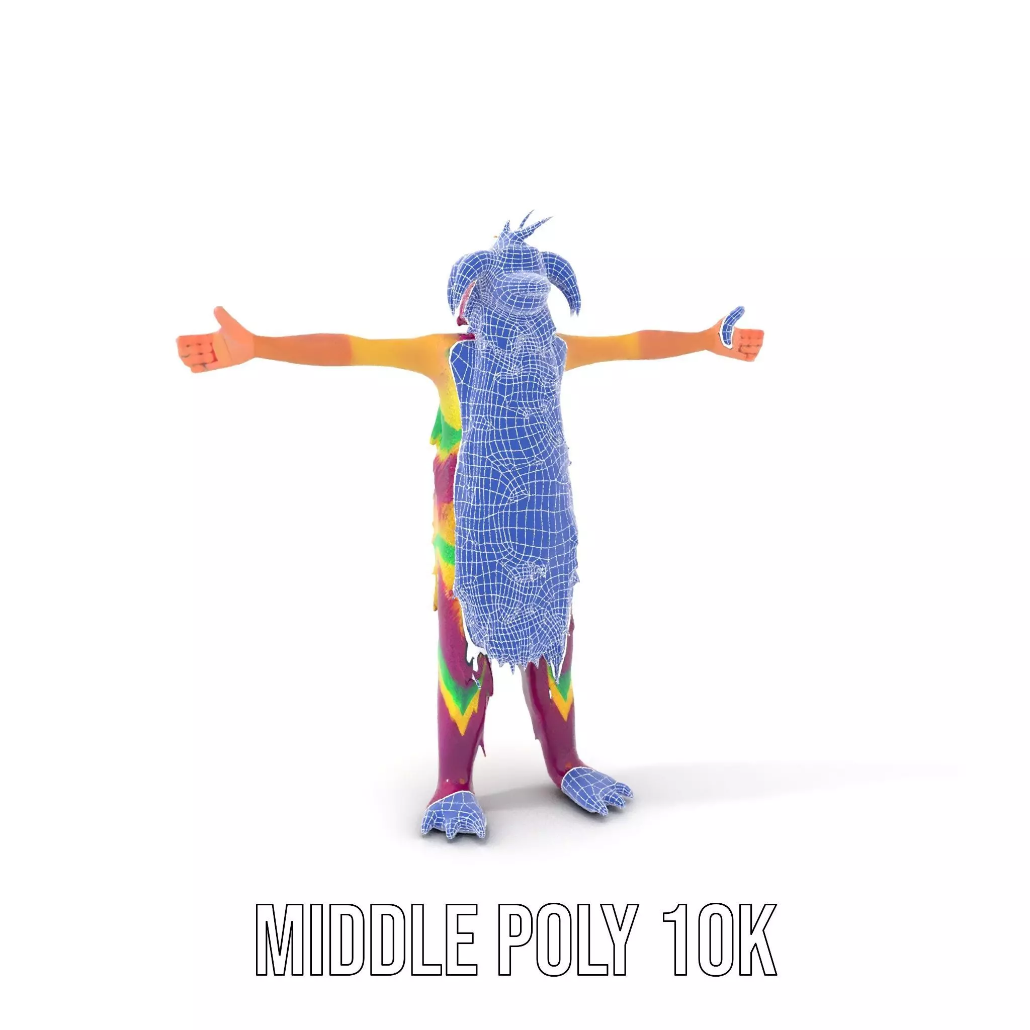 Colorful Furry Monster Character model pack Low-poly 3D model_6