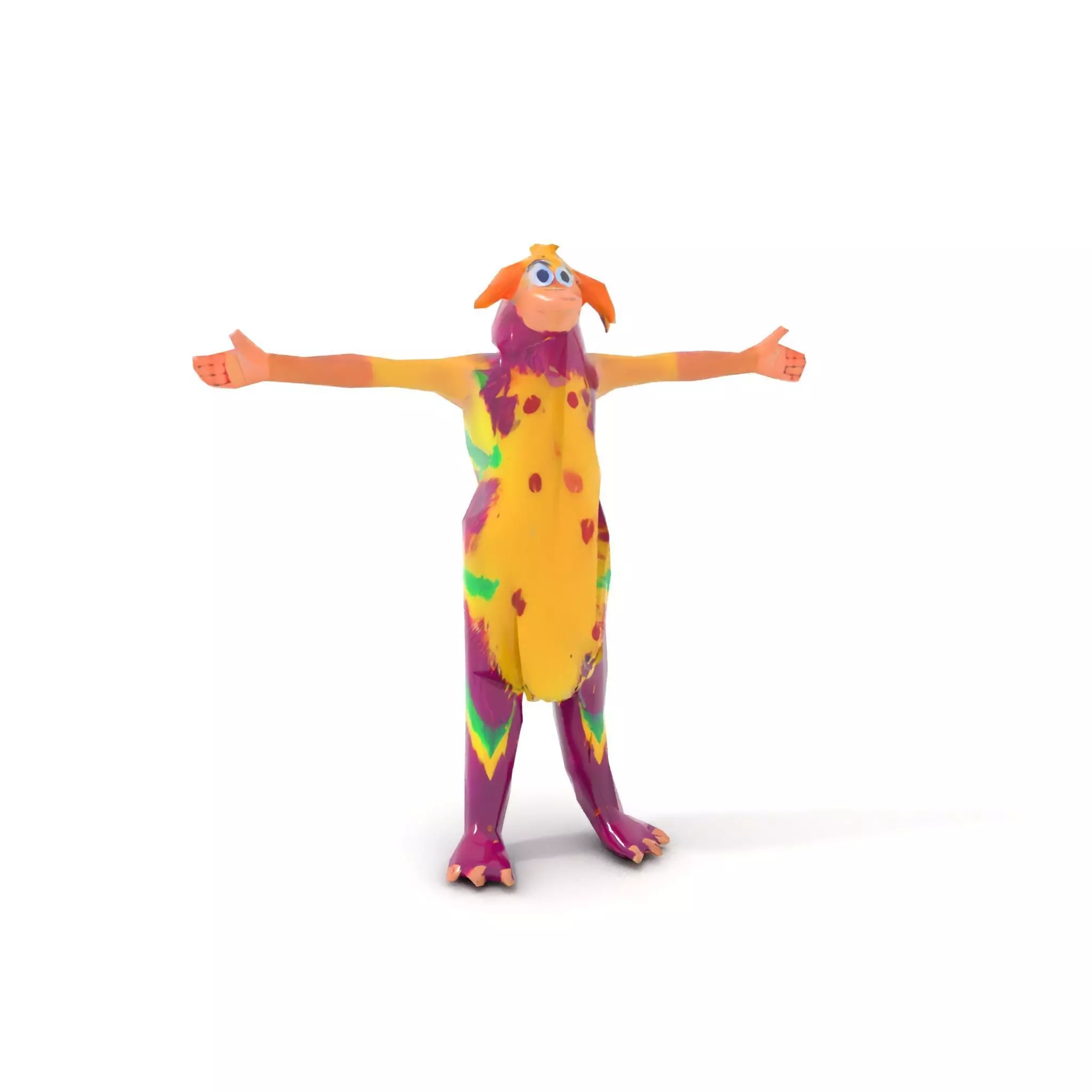 Colorful Furry Monster Character model pack Low-poly 3D model_8