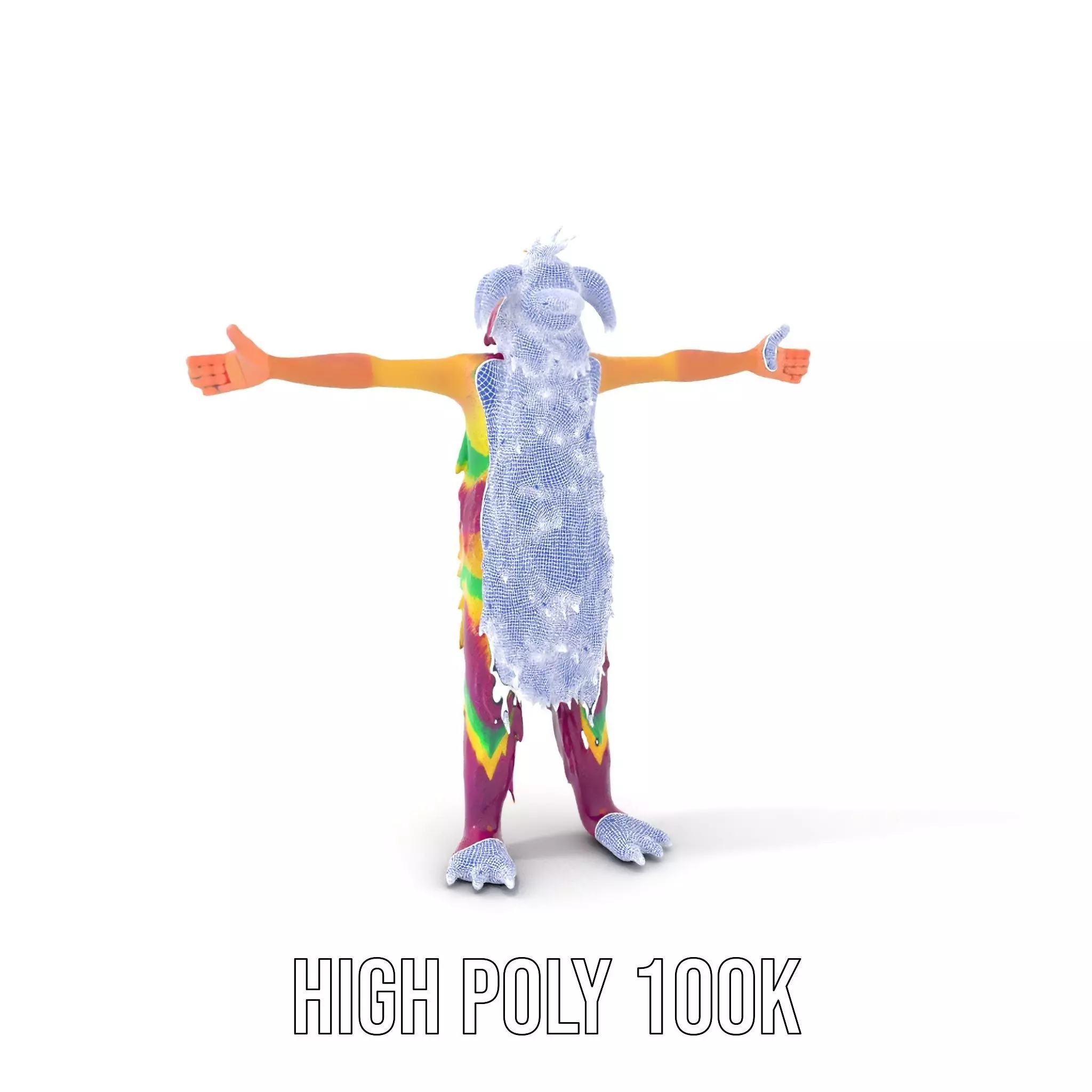 Colorful Furry Monster Character model pack Low-poly 3D model_5