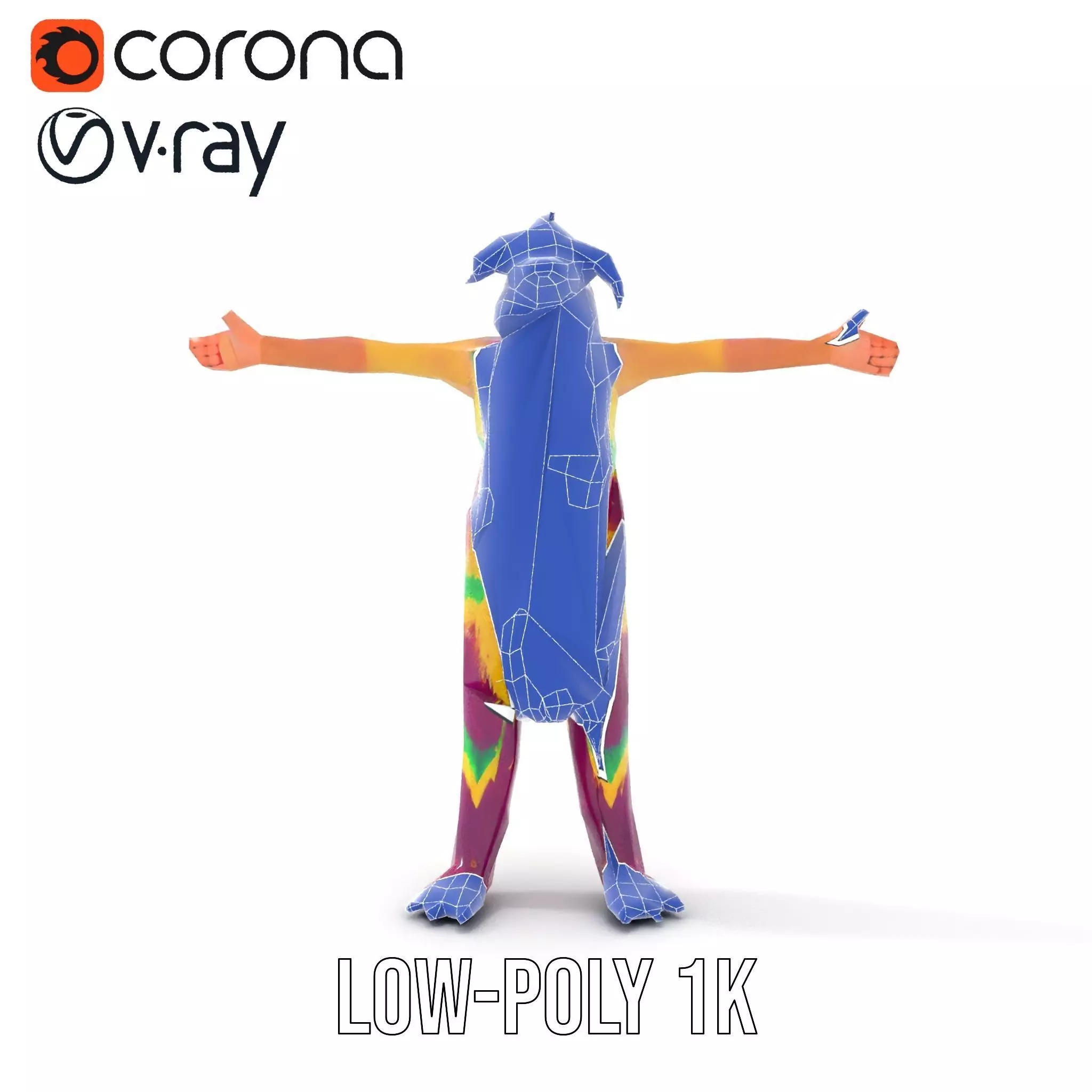 Colorful Furry Monster Character model pack Low-poly 3D model_29