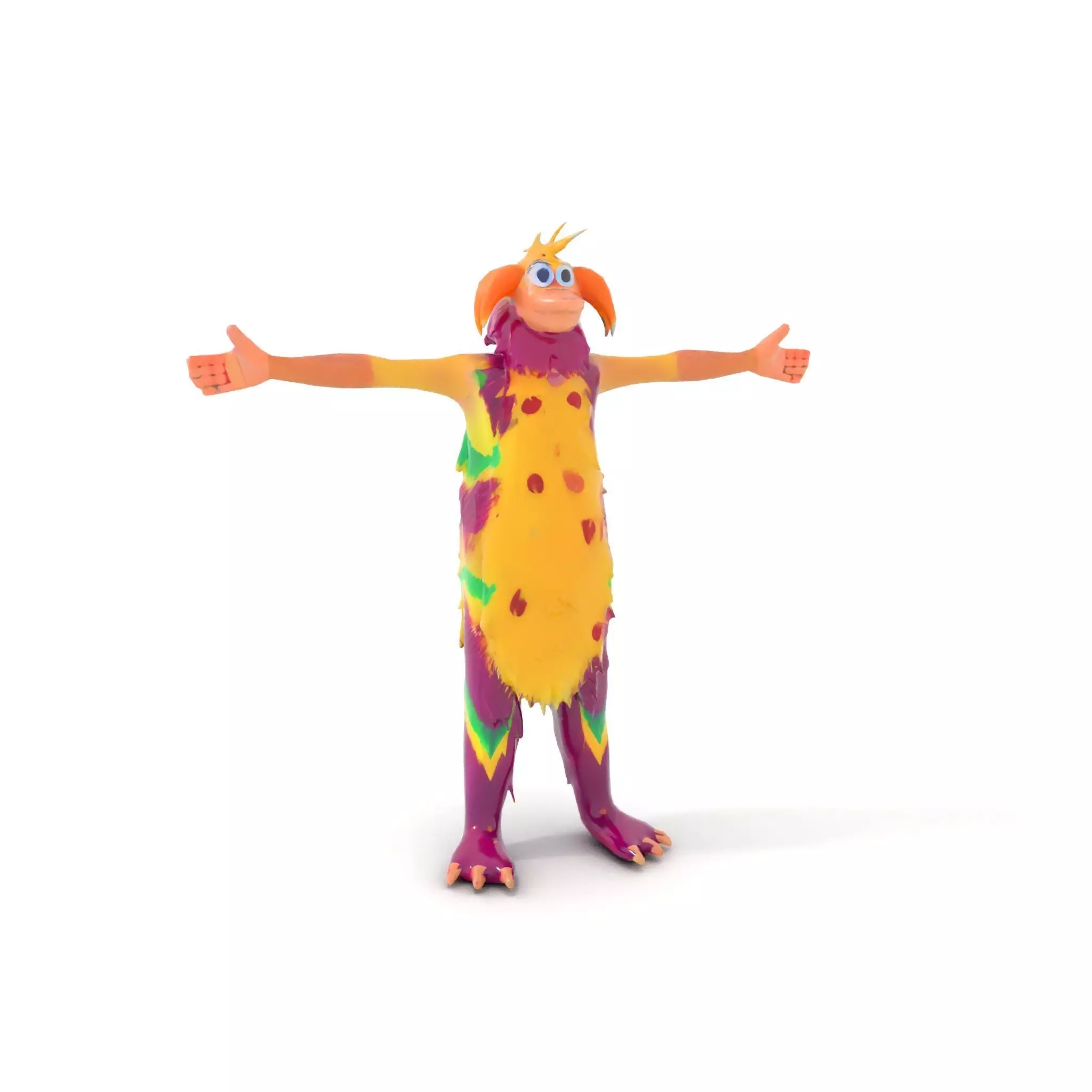 Colorful Furry Monster Character model pack Low-poly 3D model_12