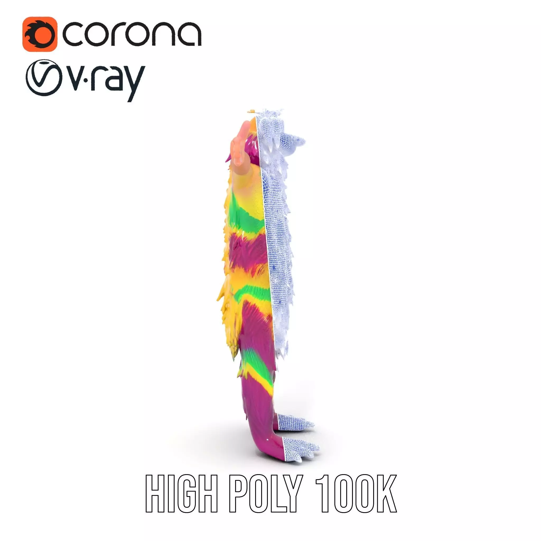 Colorful Furry Monster Character model pack Low-poly 3D model_35