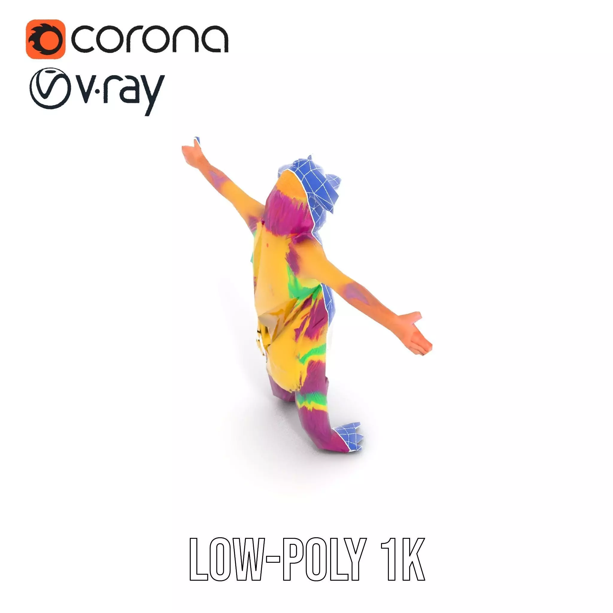 Colorful Furry Monster Character model pack Low-poly 3D model_23