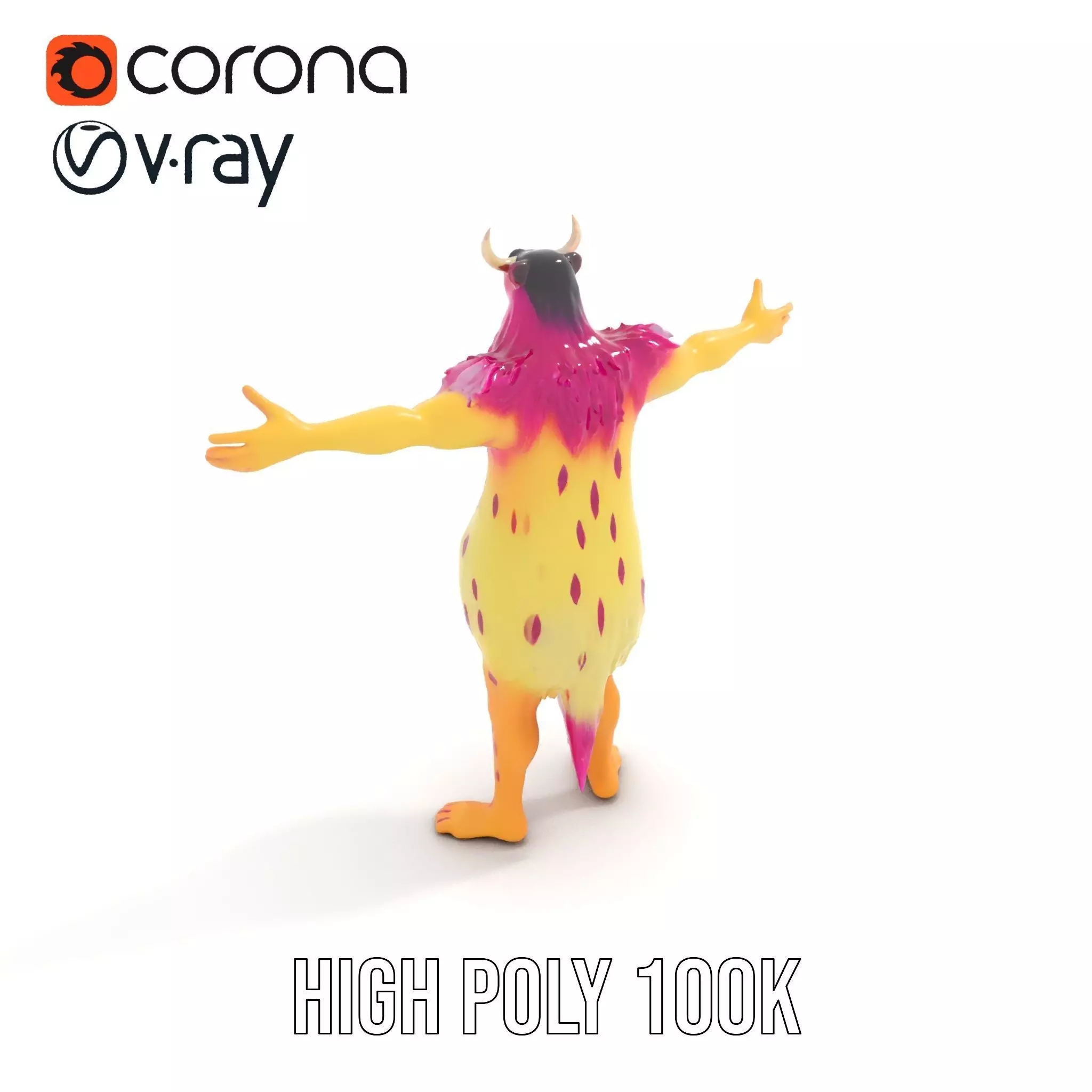 Colorful Cartoon Monster Model Pack Low-poly 3D model_12