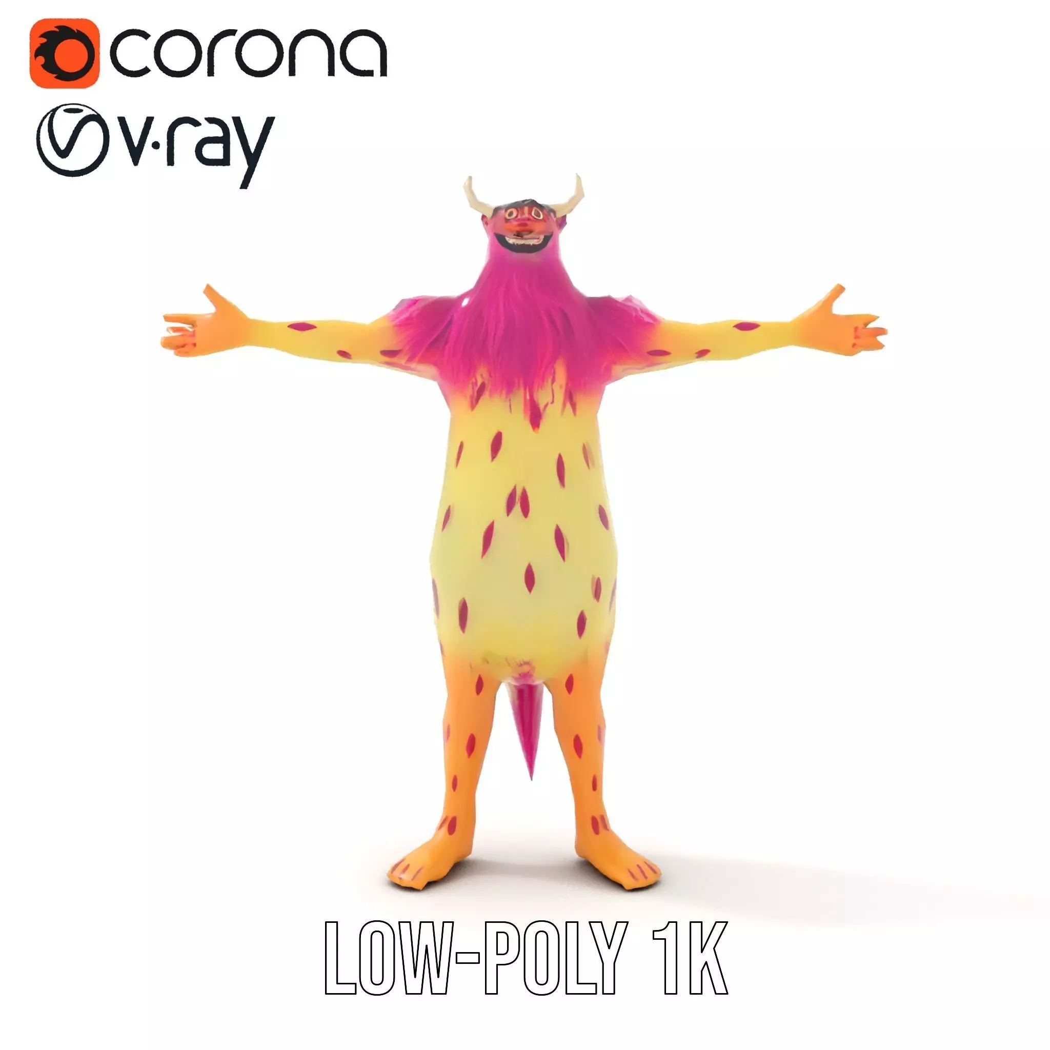 Colorful Cartoon Monster Model Pack Low-poly 3D model_9