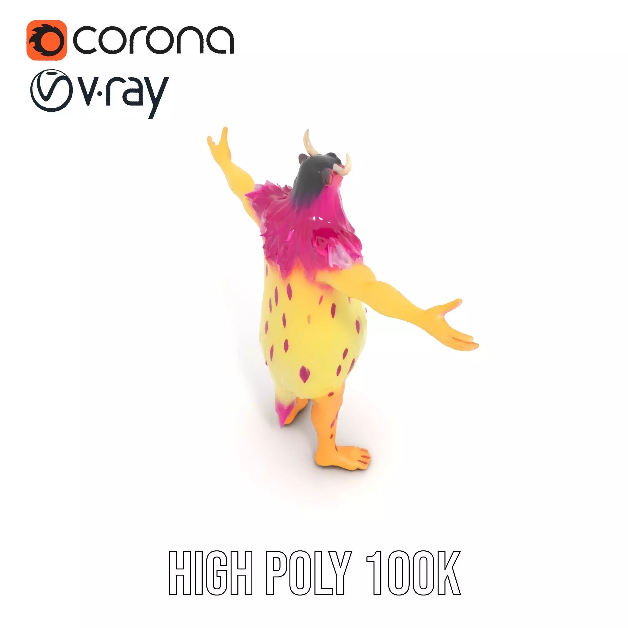 Colorful Cartoon Monster Model Pack Low-poly 3D model_23