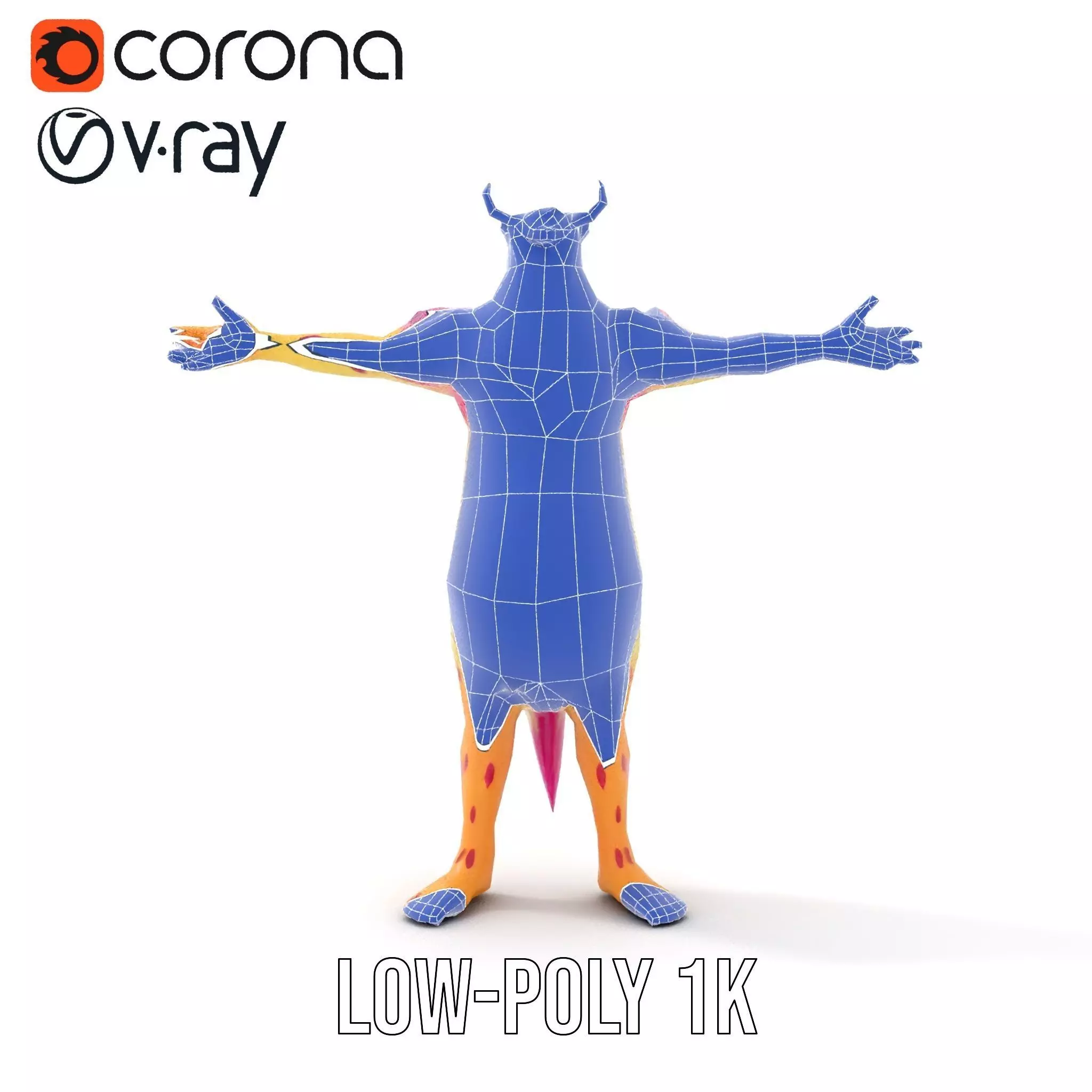 Colorful Cartoon Monster Model Pack Low-poly 3D model_31