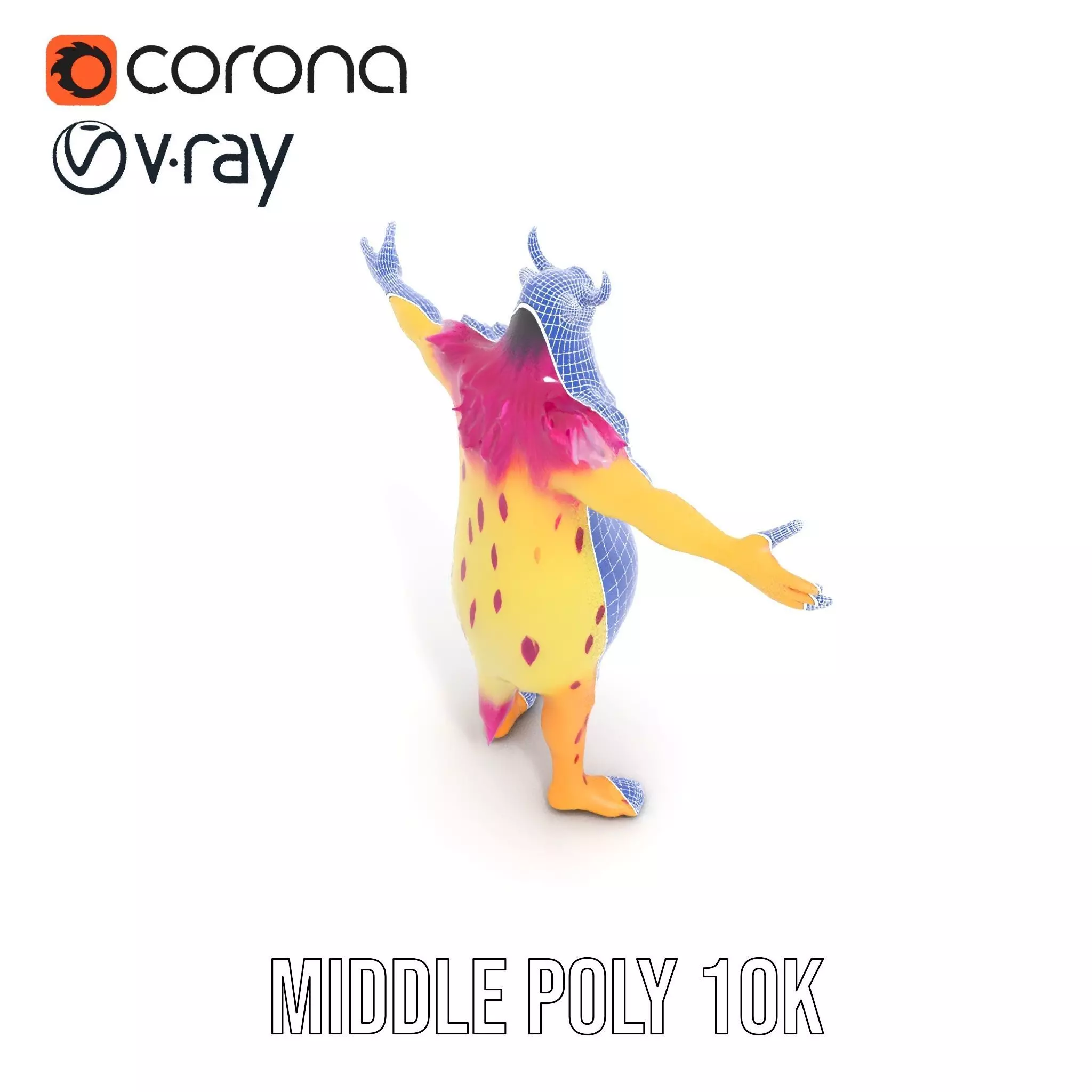 Colorful Cartoon Monster Model Pack Low-poly 3D model_24