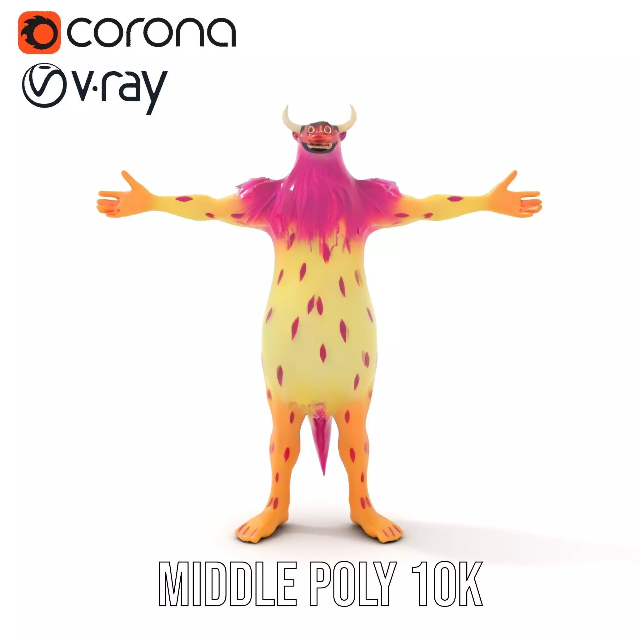 Colorful Cartoon Monster Model Pack Low-poly 3D model_13