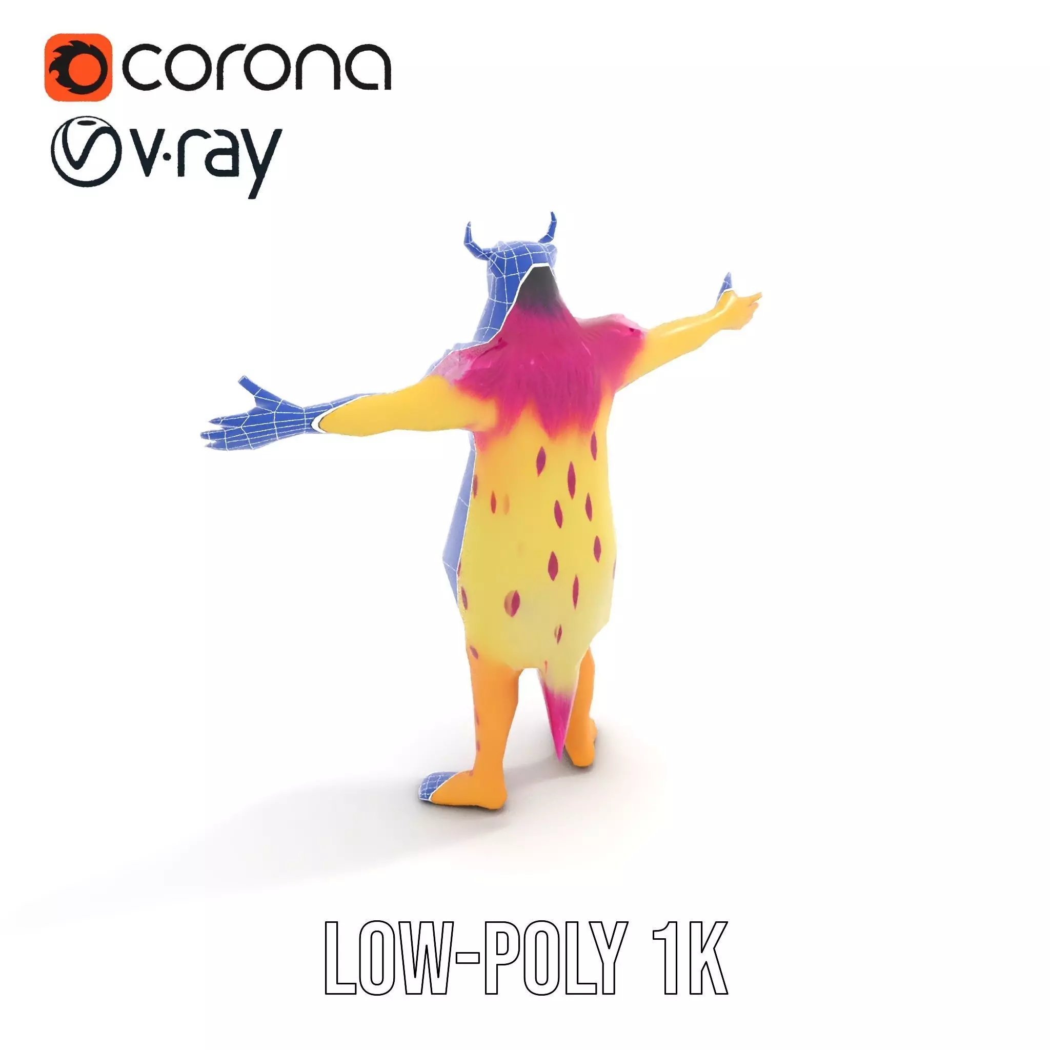 Colorful Cartoon Monster Model Pack Low-poly 3D model_25