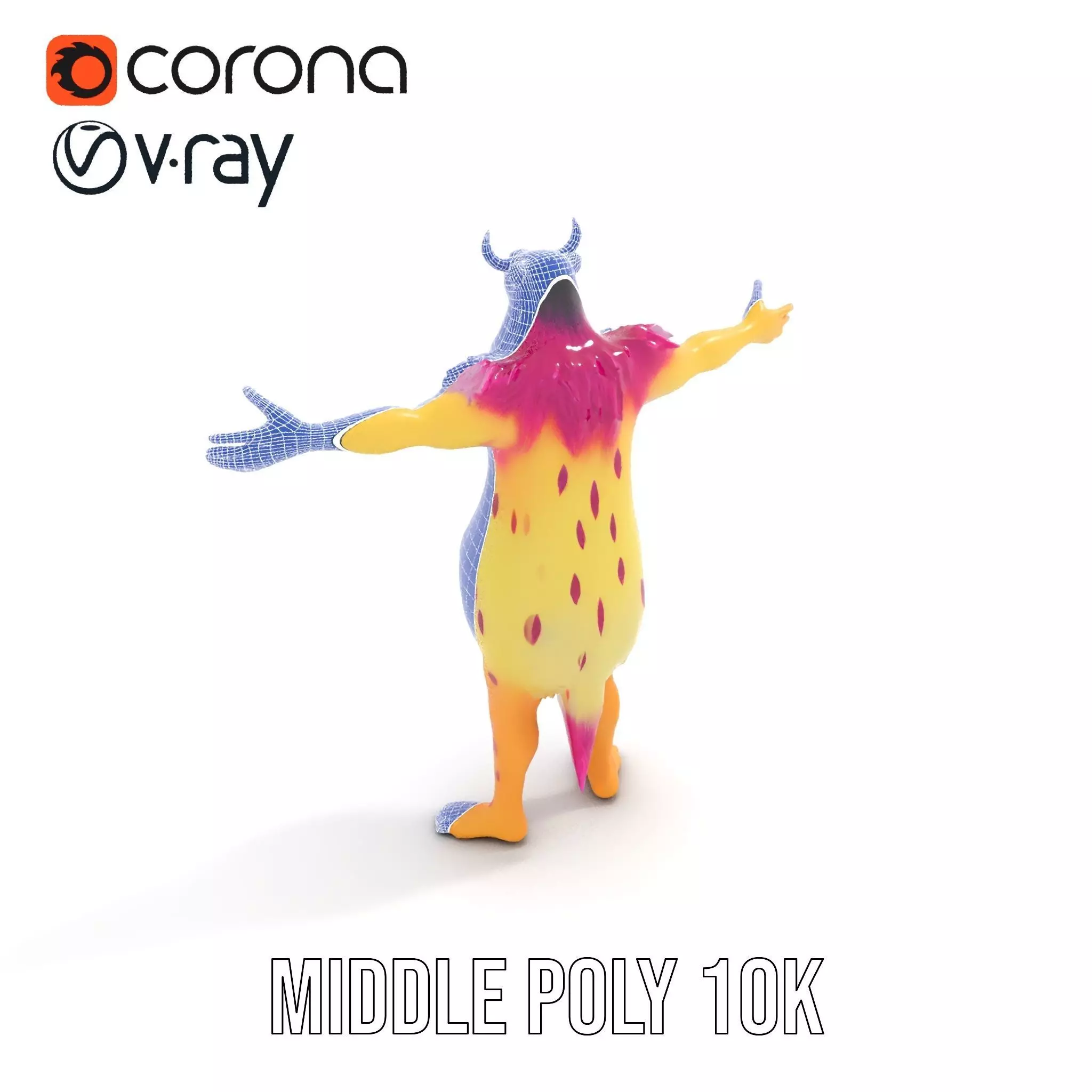 Colorful Cartoon Monster Model Pack Low-poly 3D model_21