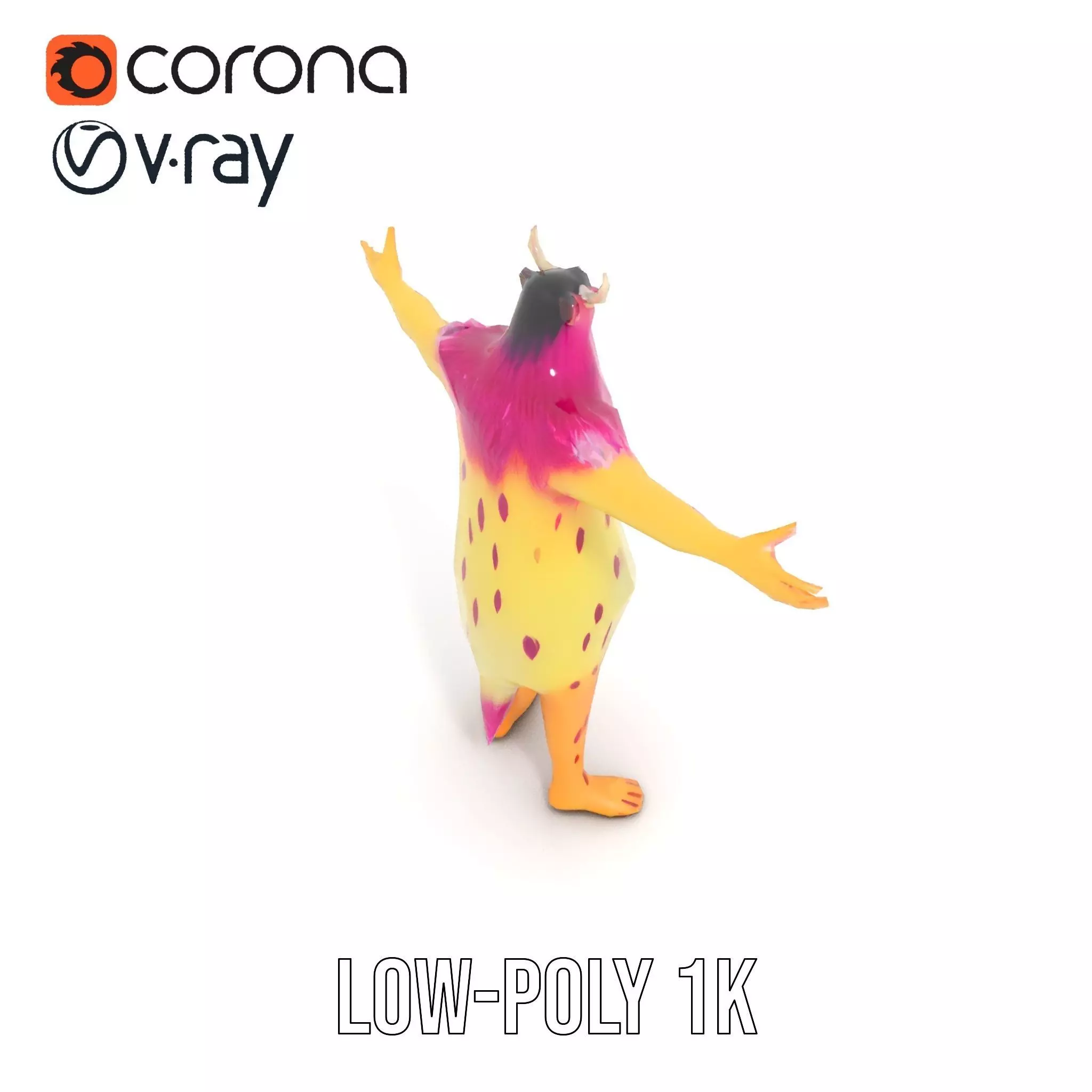 Colorful Cartoon Monster Model Pack Low-poly 3D model_11