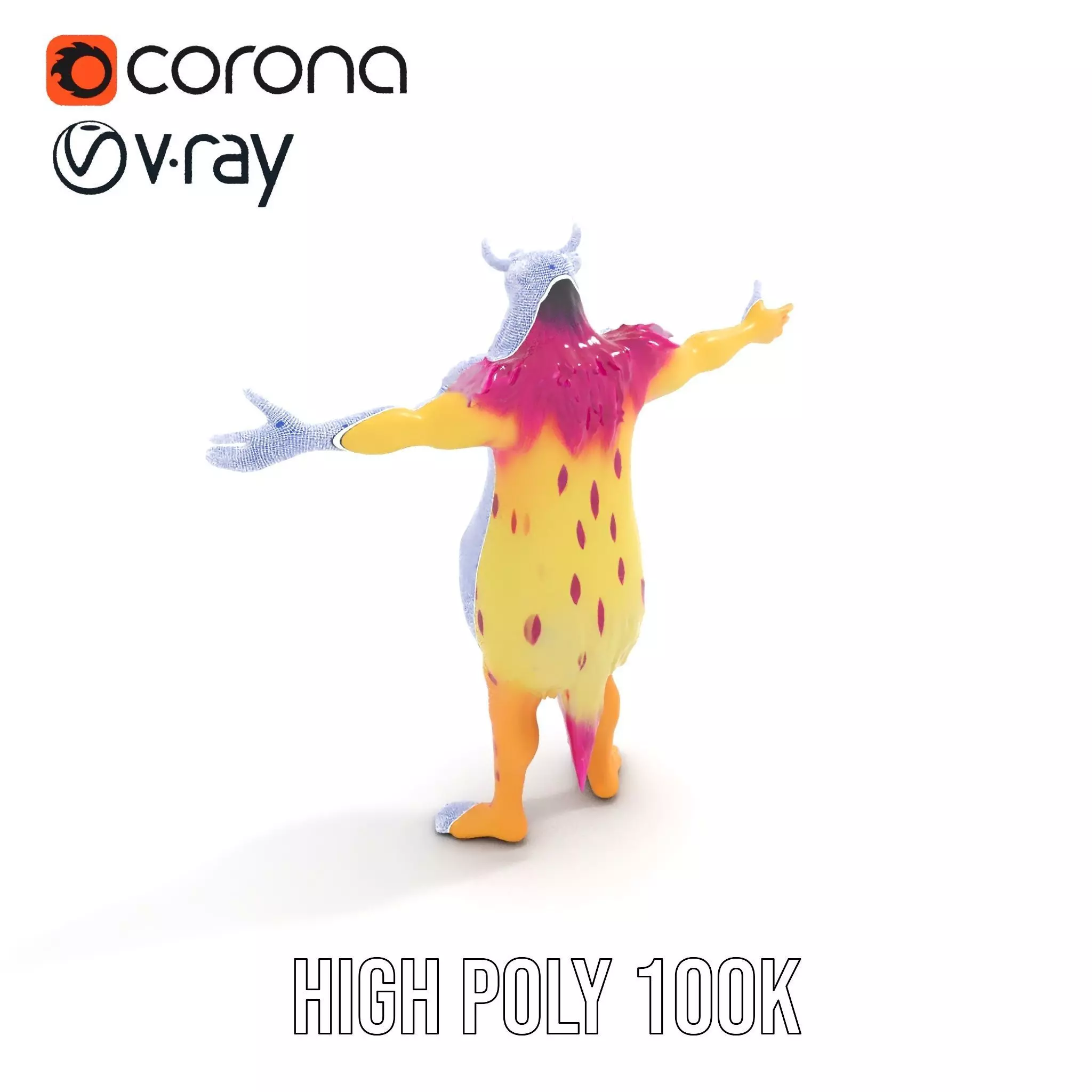 Colorful Cartoon Monster Model Pack Low-poly 3D model_26