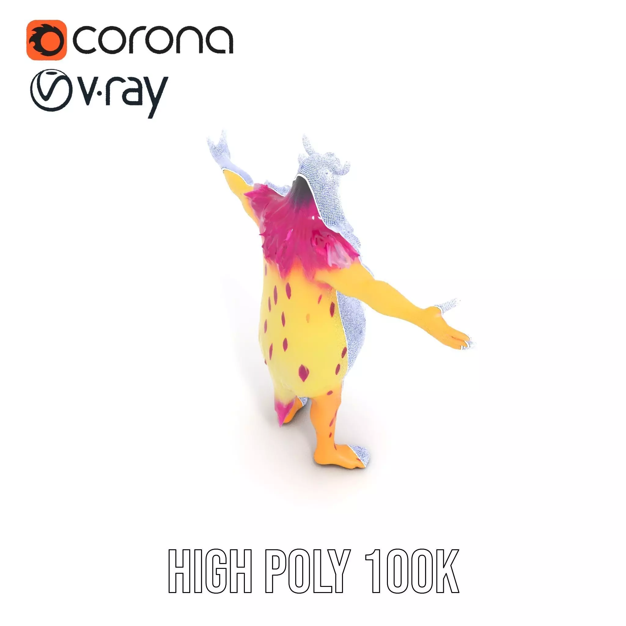 Colorful Cartoon Monster Model Pack Low-poly 3D model_32